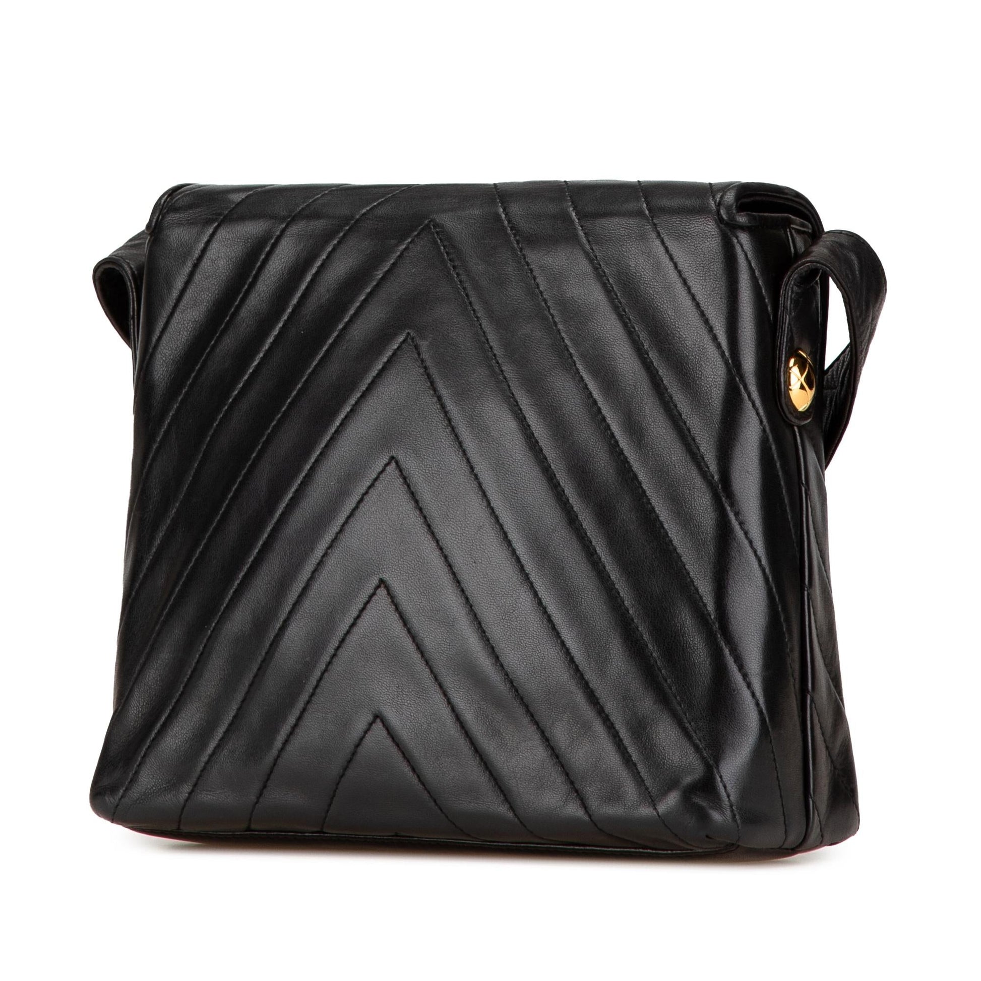Chanel CC Chevron Lambskin Flap Handbag