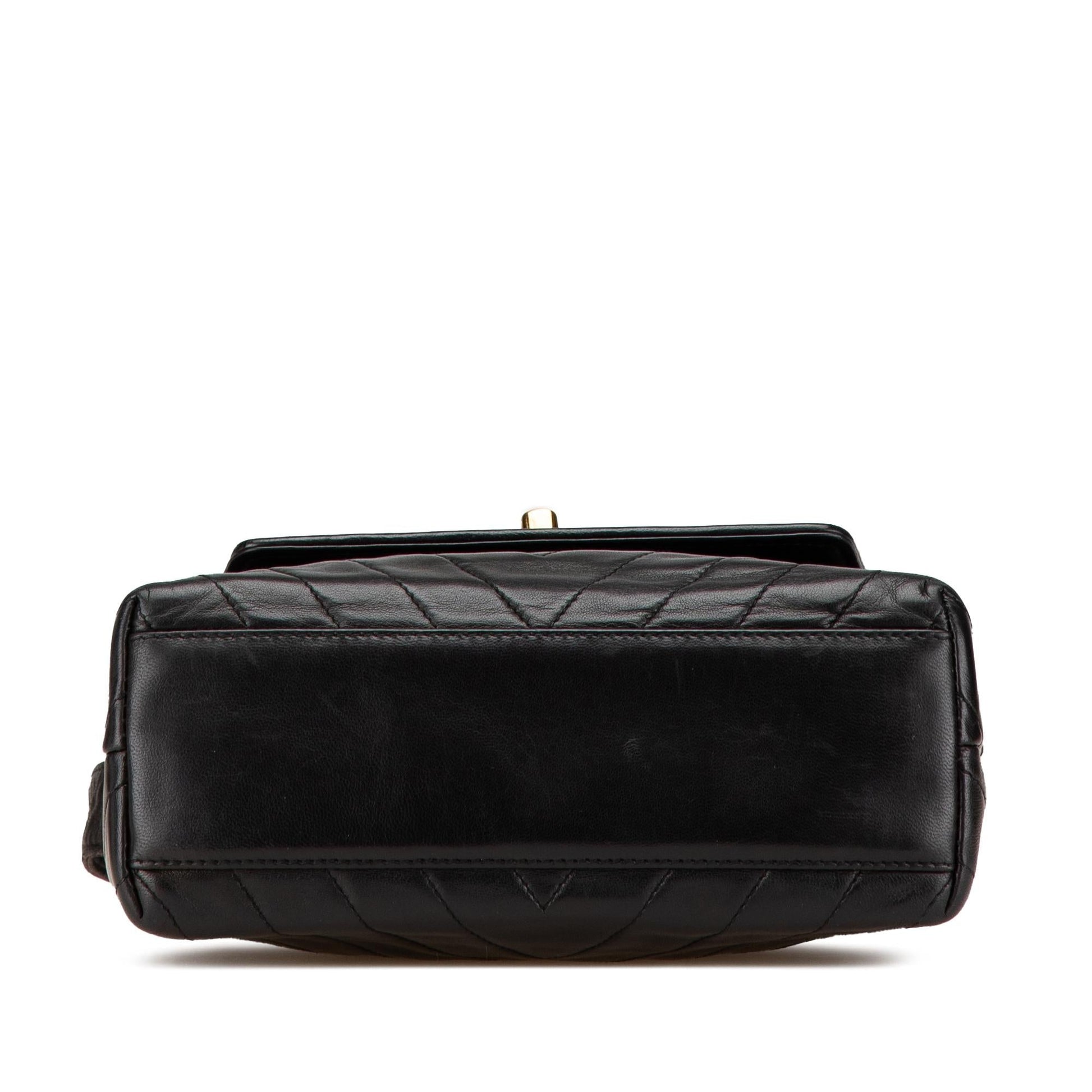 Chanel CC Chevron Lambskin Flap Handbag Lambskin Flap