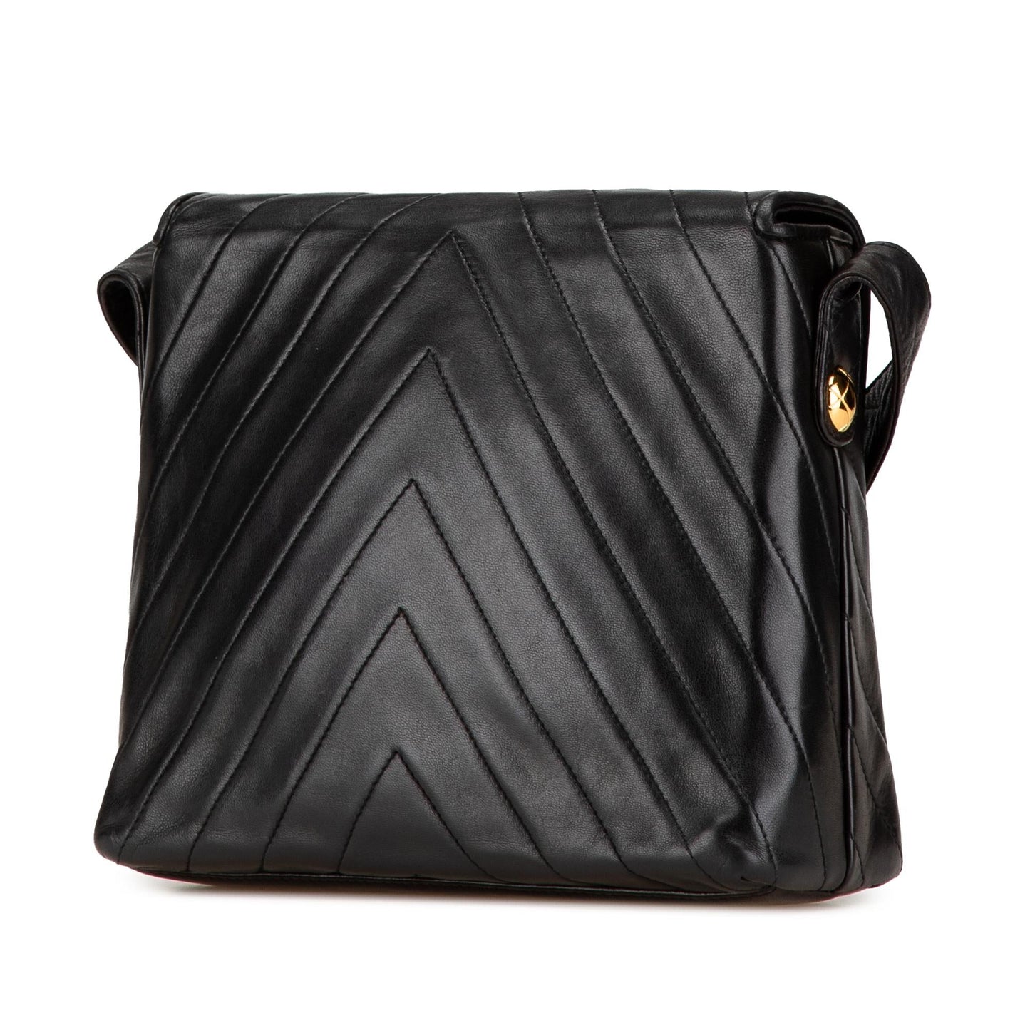 Chanel CC Chevron Lambskin Flap Handbag Lambskin Flap
