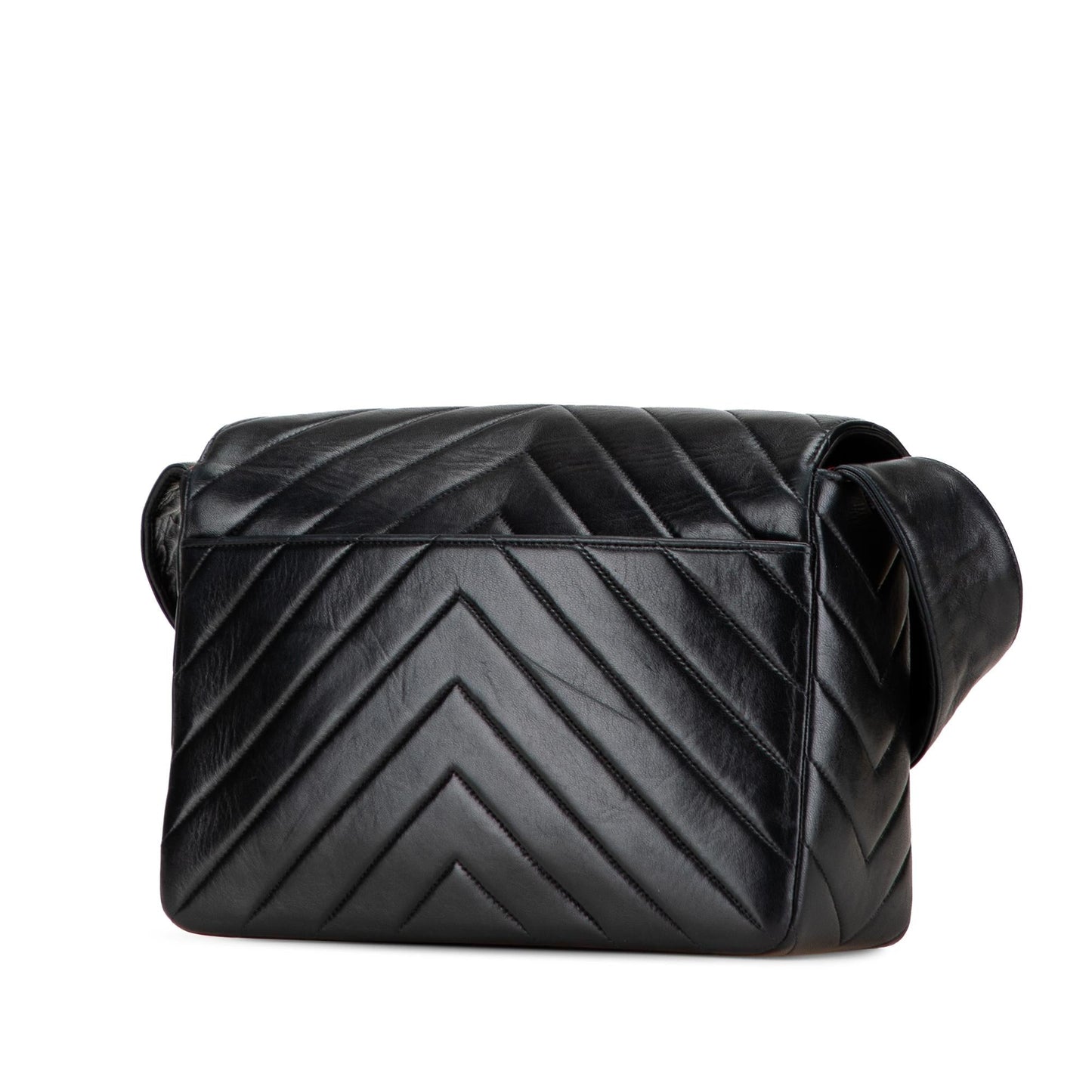 Chanel CC Chevron Lambskin Flap Handbag Flap 1