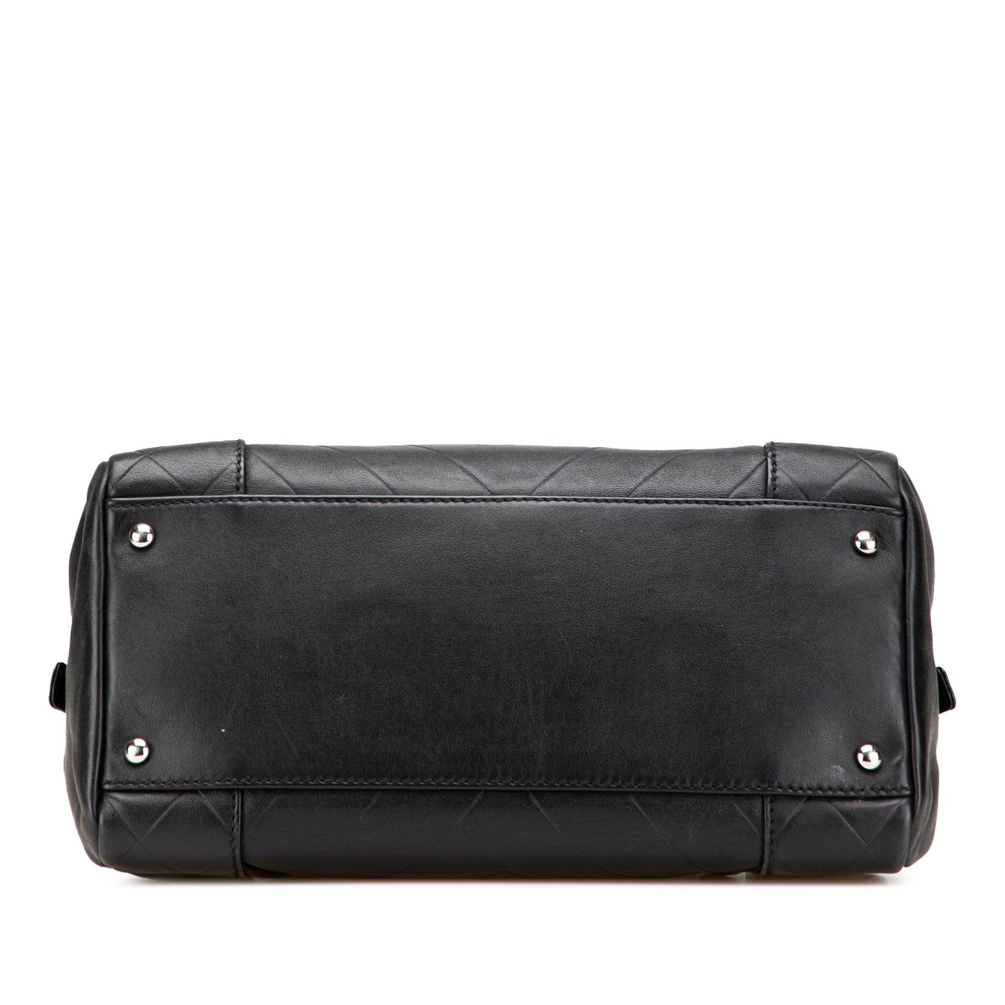Chanel CC Chevron Quilted Lambskin Boston Handbag