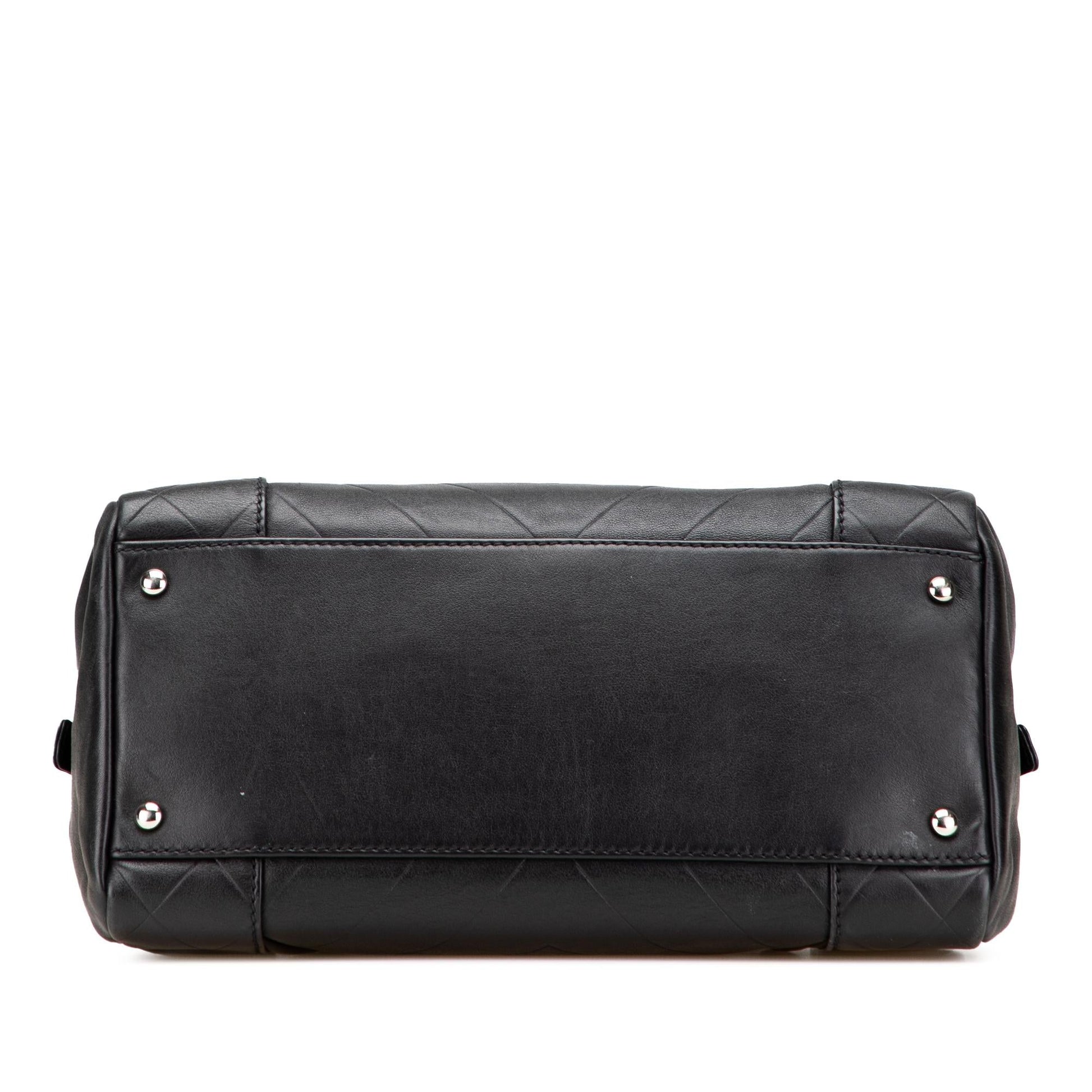 Chanel CC Chevron Quilted Lambskin Boston Handbag
