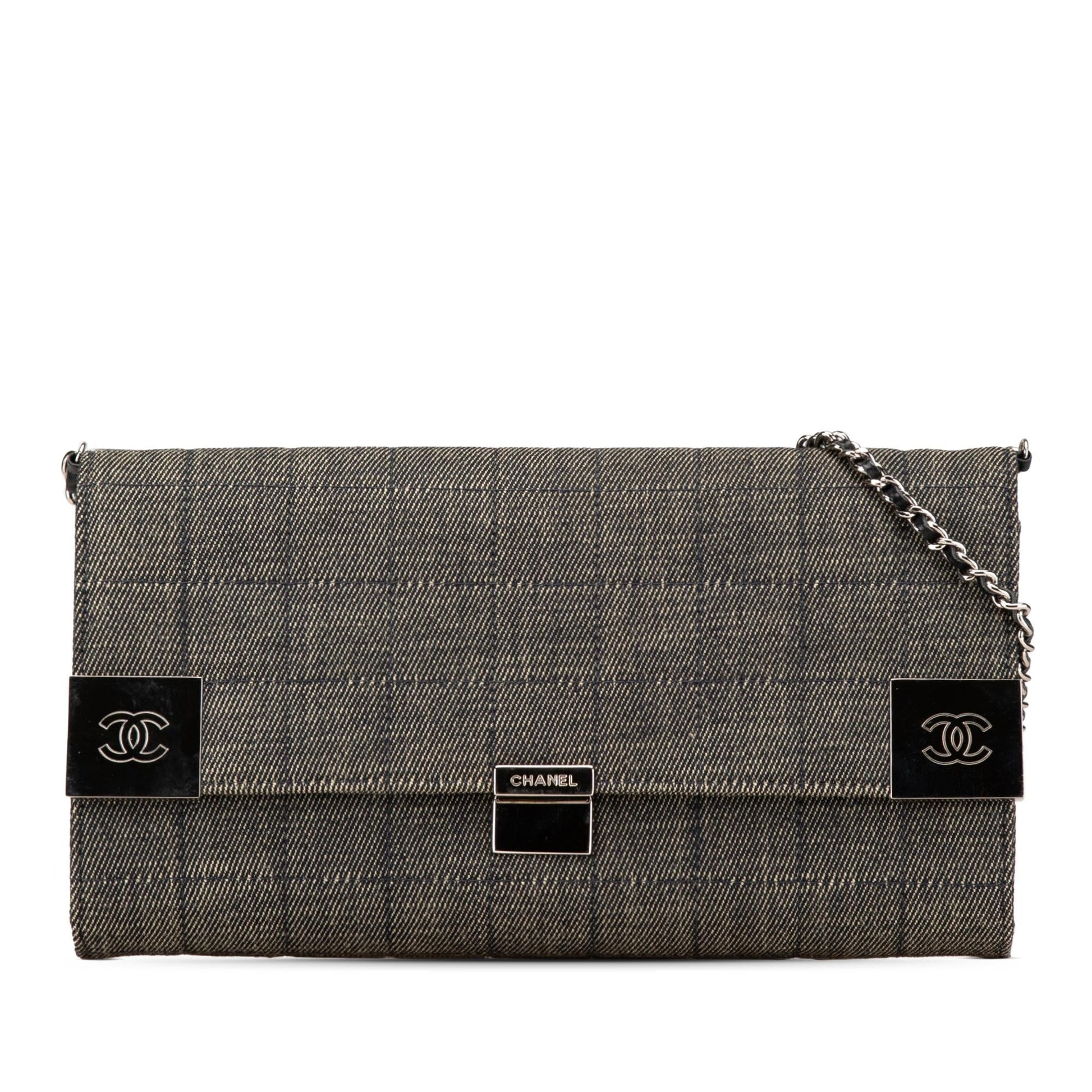 Chanel CC Choco Bar Denim Flap Handbag