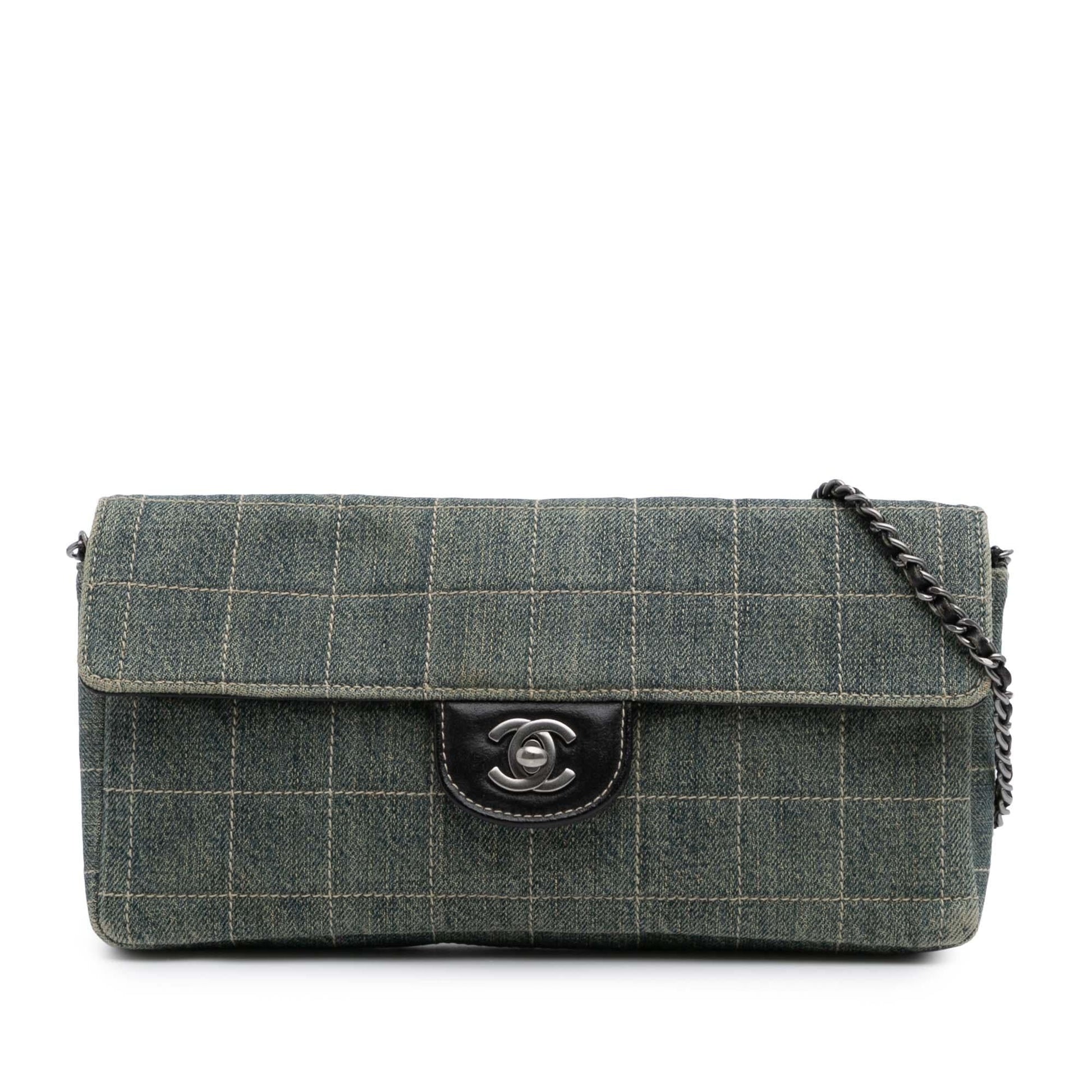 Chanel CC Chocolate Bar Denim East West Handbag Flap 1