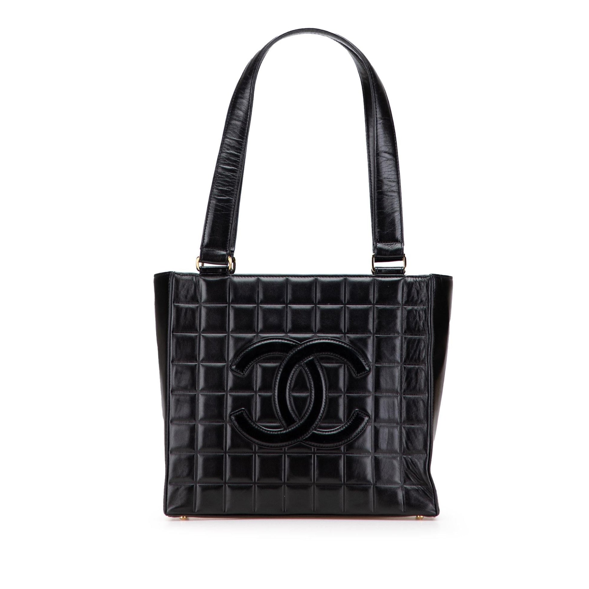 Chanel CC Chocolate Bar Lambskin Tote Bag