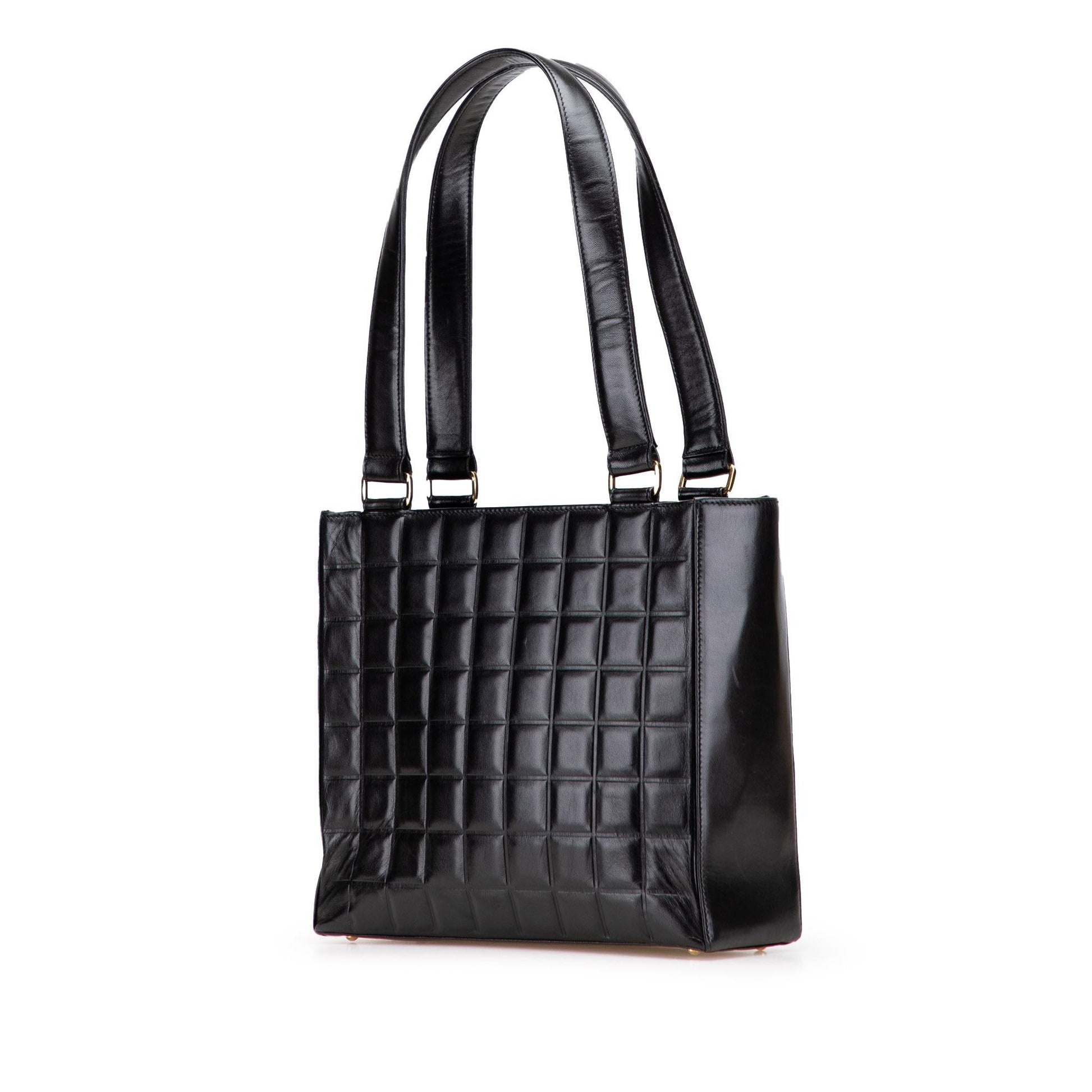 Chanel CC Chocolate Bar Lambskin Tote Bag