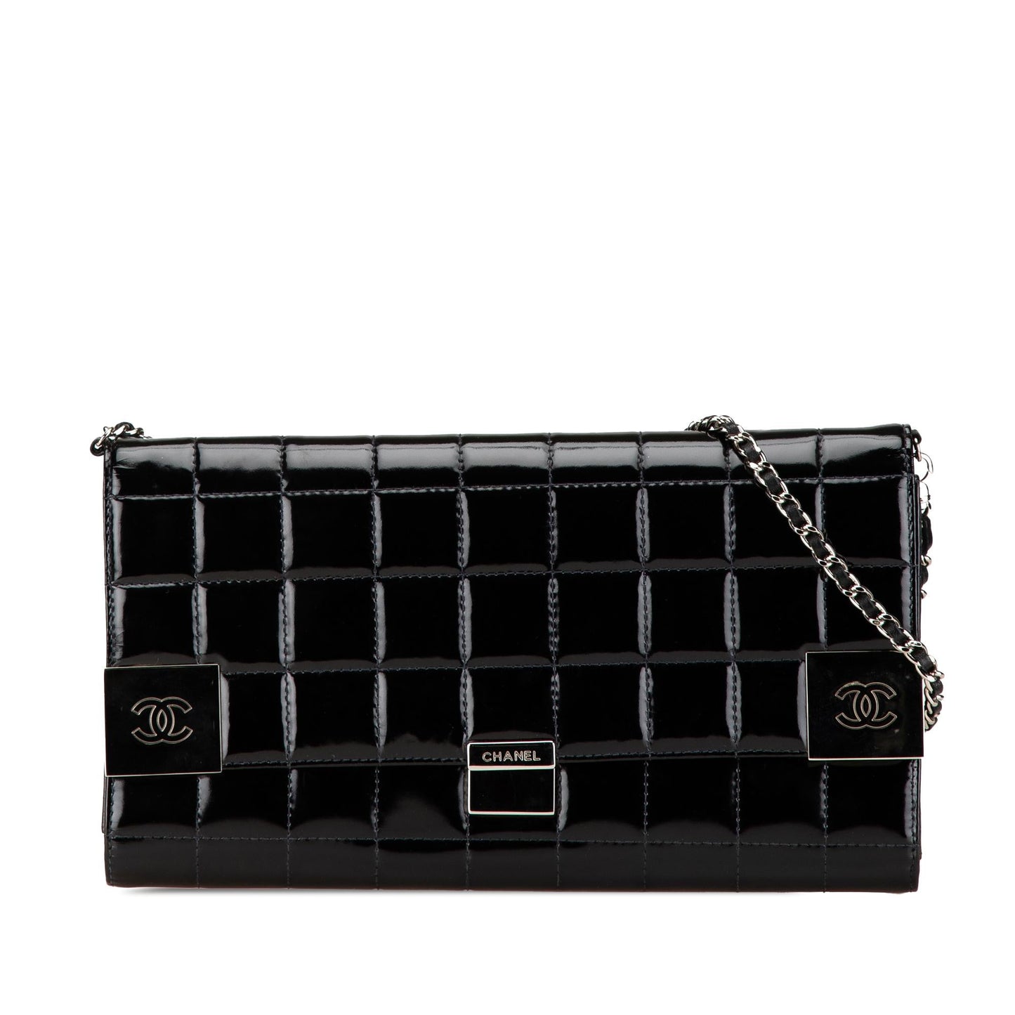 Chanel CC Chocolate Bar Patent on Clutch Bag