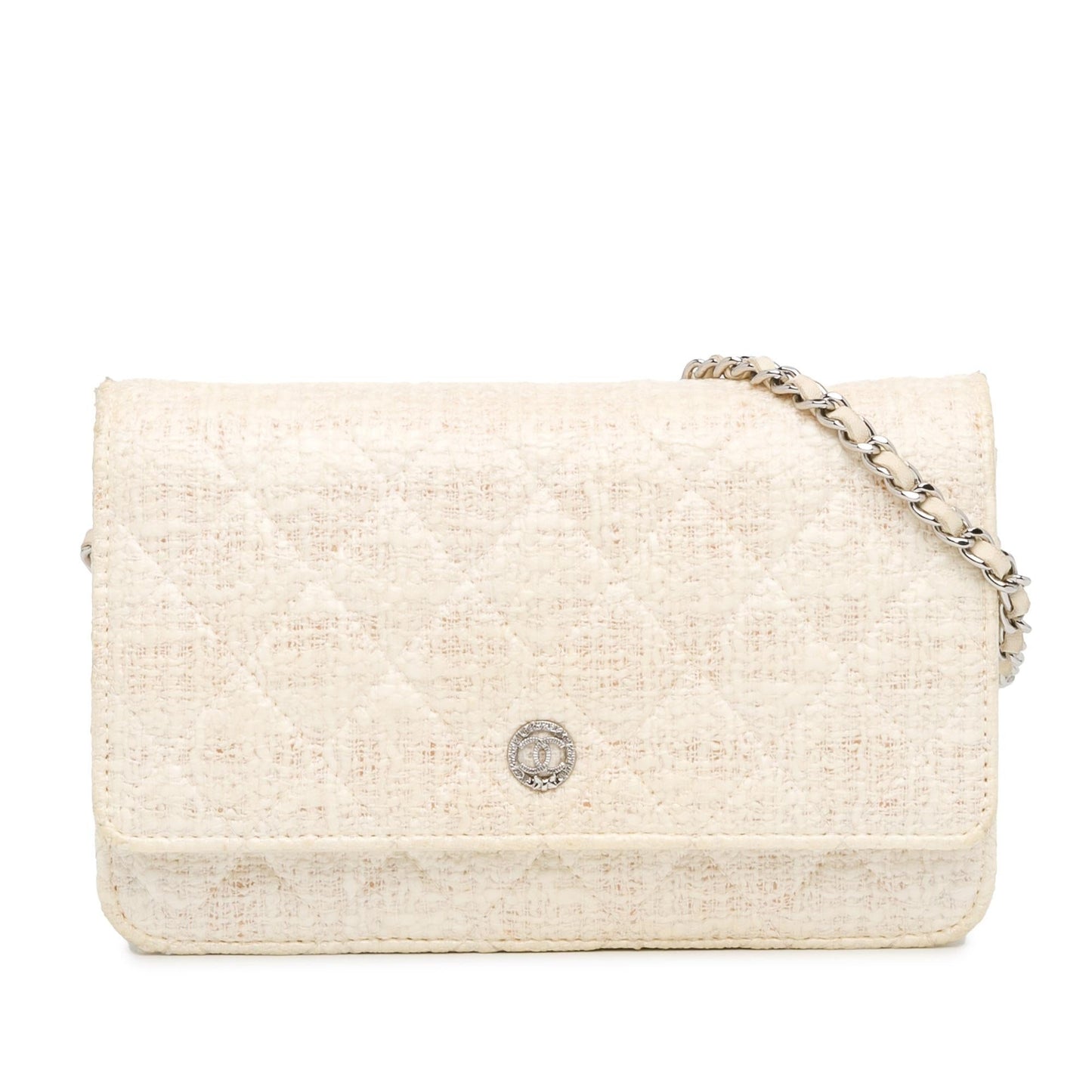 Chanel CC Coated Tweed On Wallet Case