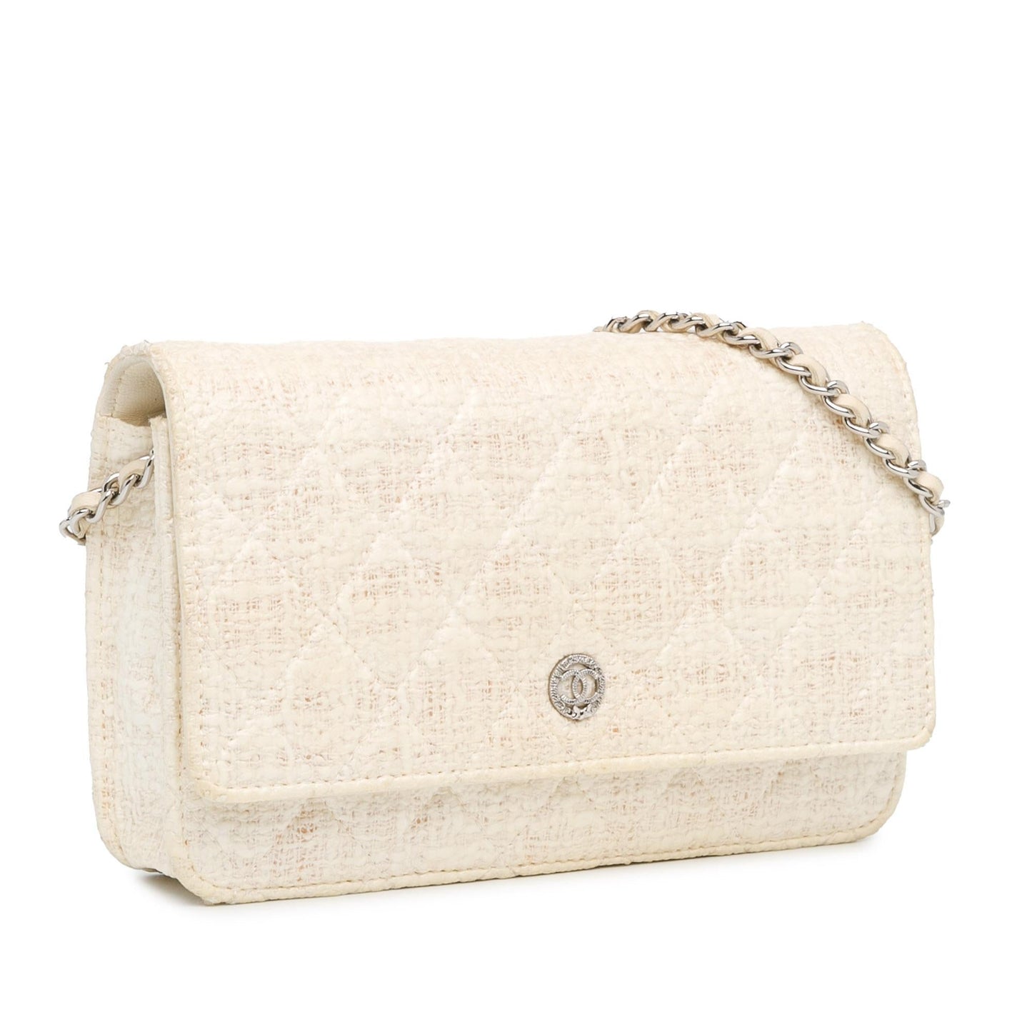 Chanel CC Coated Tweed On Wallet Case