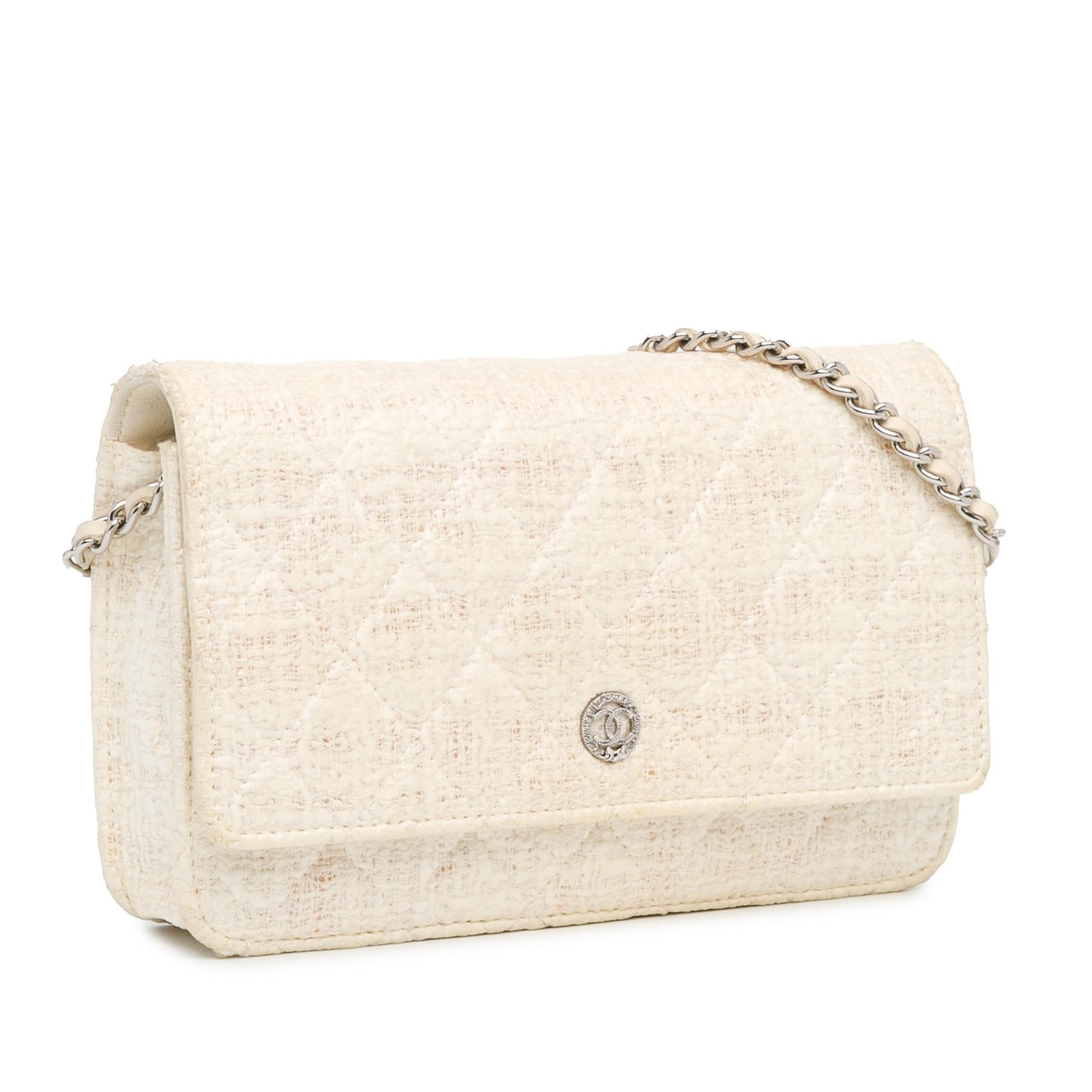 Chanel CC Coated Tweed On Wallet Case