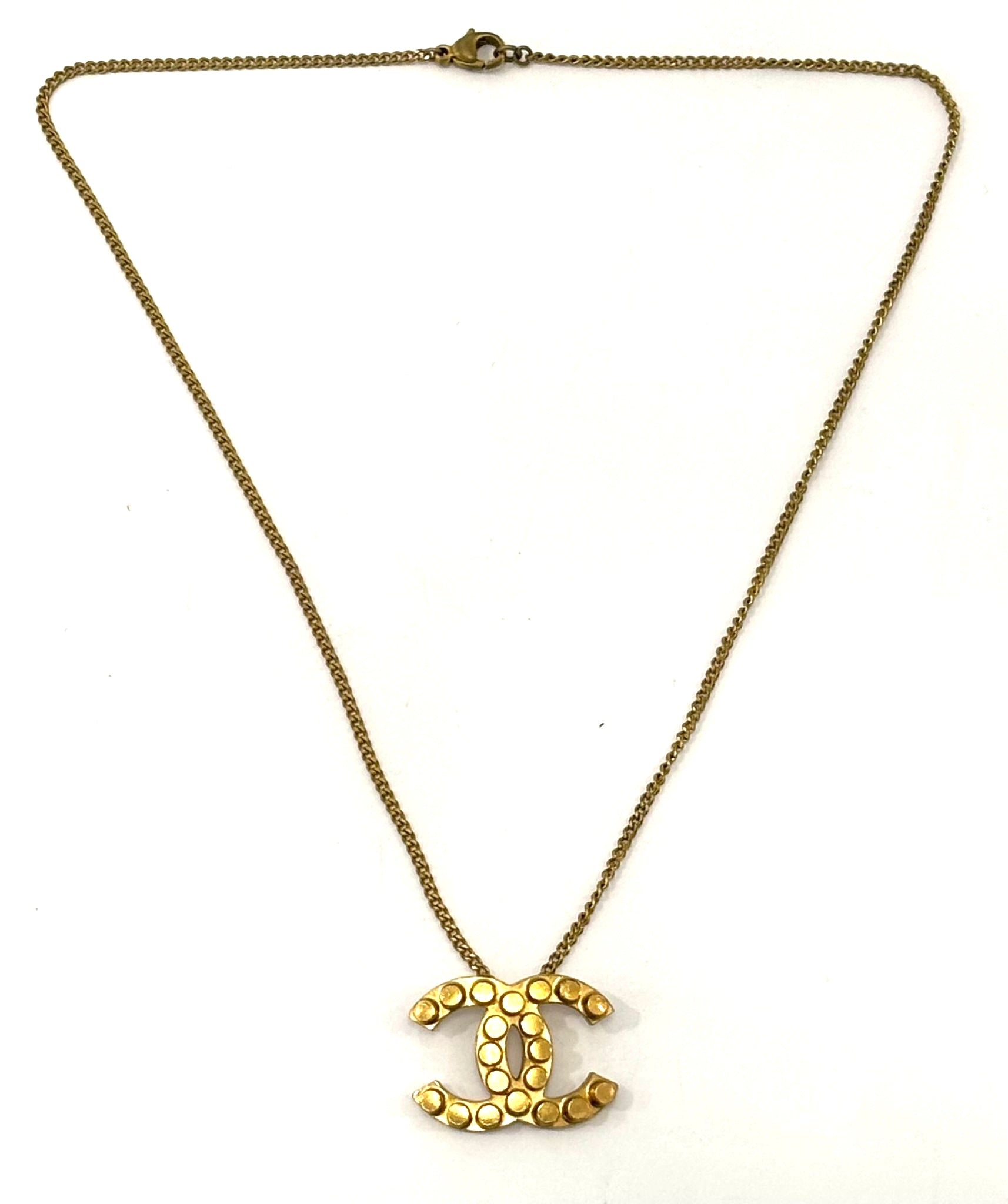 CHANEL CC COCO MARK GOLD TONE NECKLACE