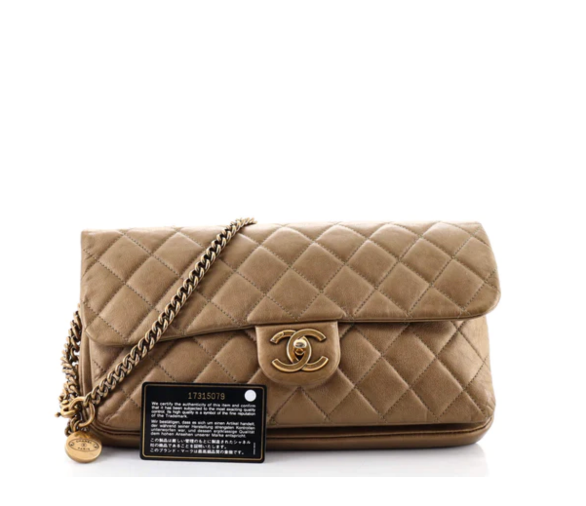 Chanel CC CROWN QUILTED LAMBSKIN FLAP Shoulder Bag