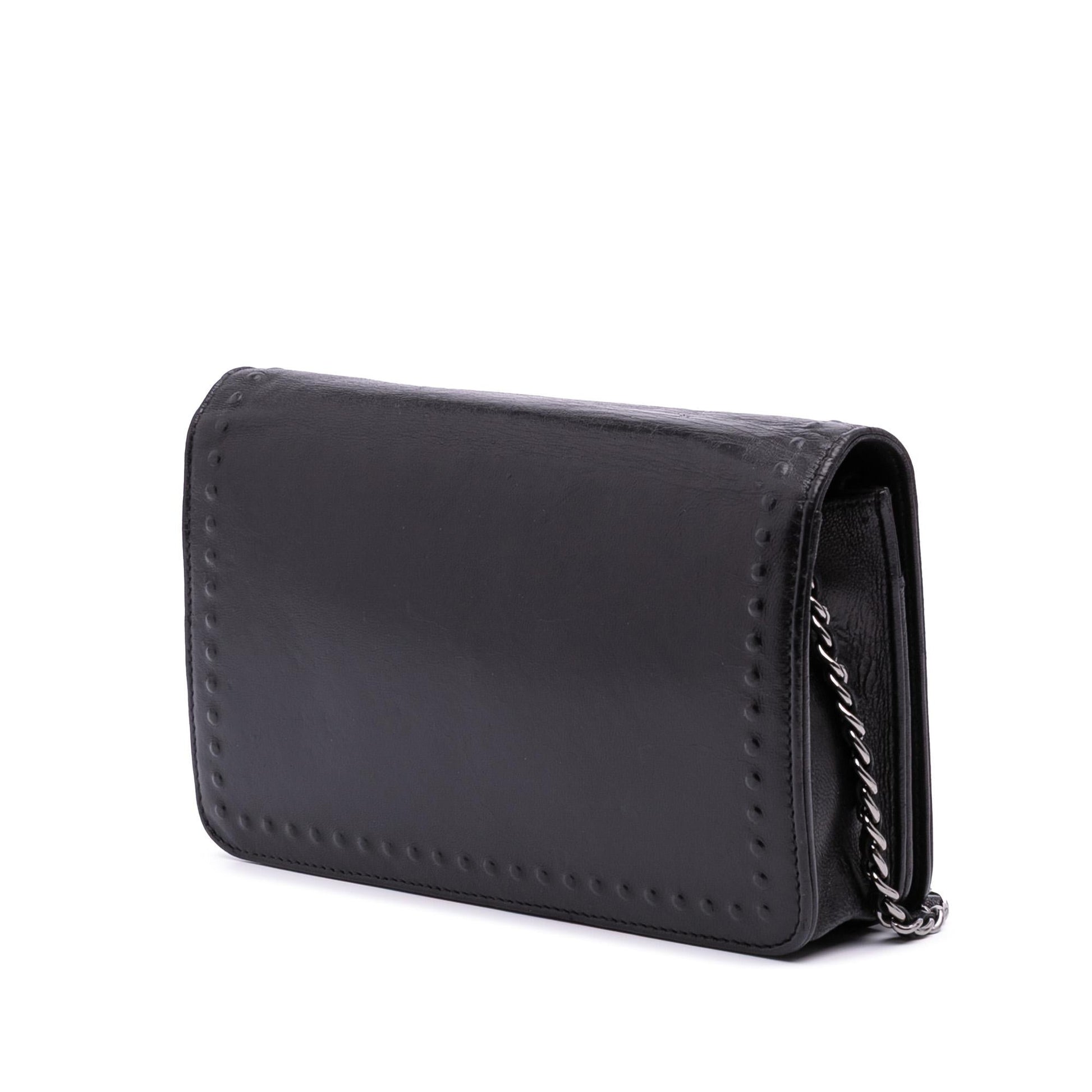 Chanel CC Embossed Lambskin on Wallet Case Chain 1