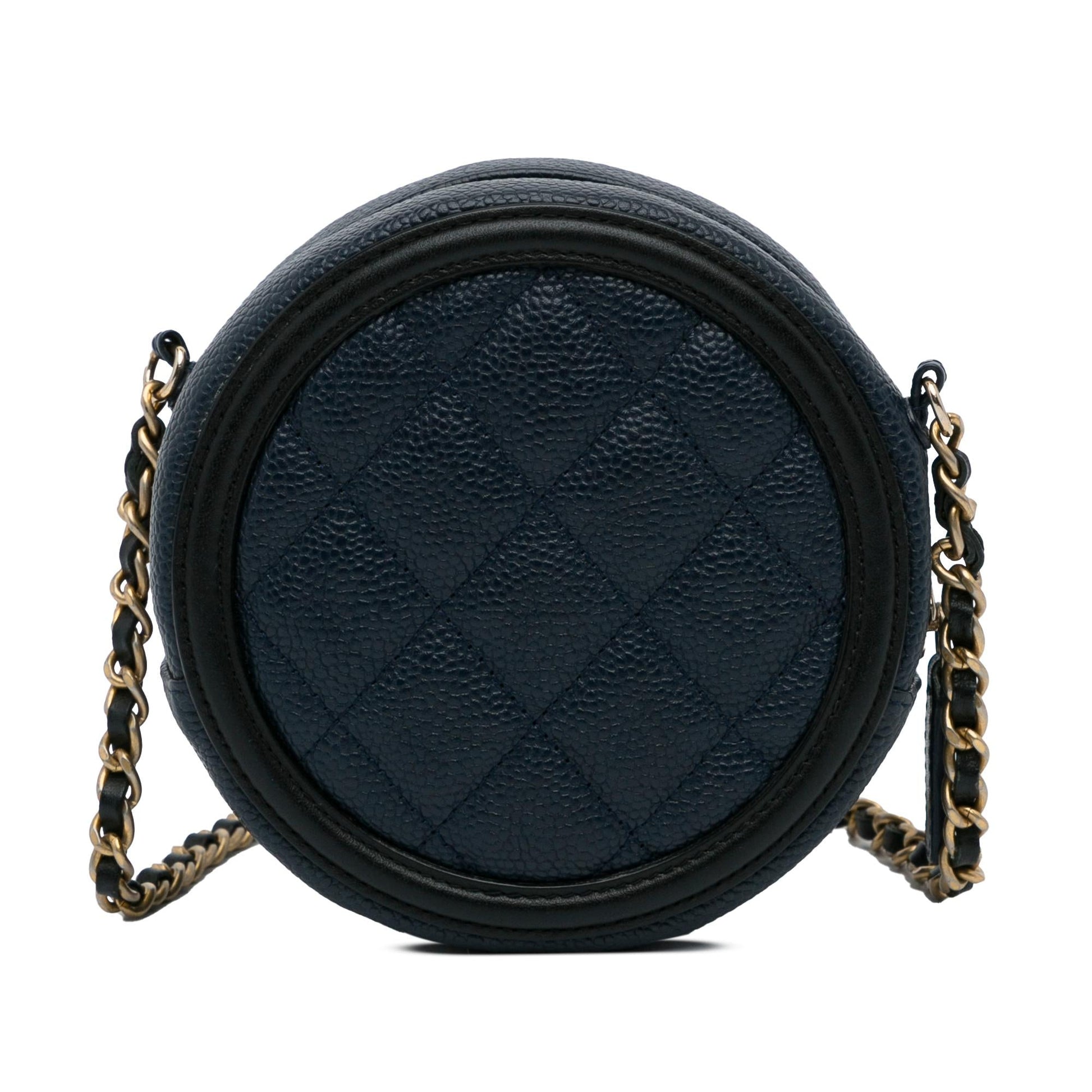Chanel CC Filigree Caviar Round SHG-iNuYvT Crossbody Bag