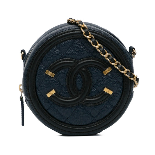 Chanel CC Filigree Caviar Round SHG-iNuYvT Crossbody Bag