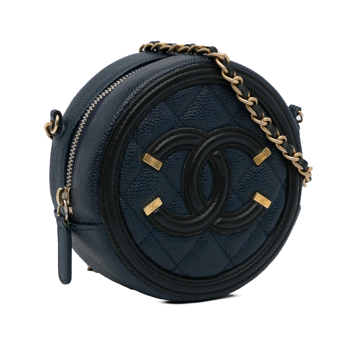 Chanel CC Filigree Caviar Round SHG-iNuYvT Crossbody Bag