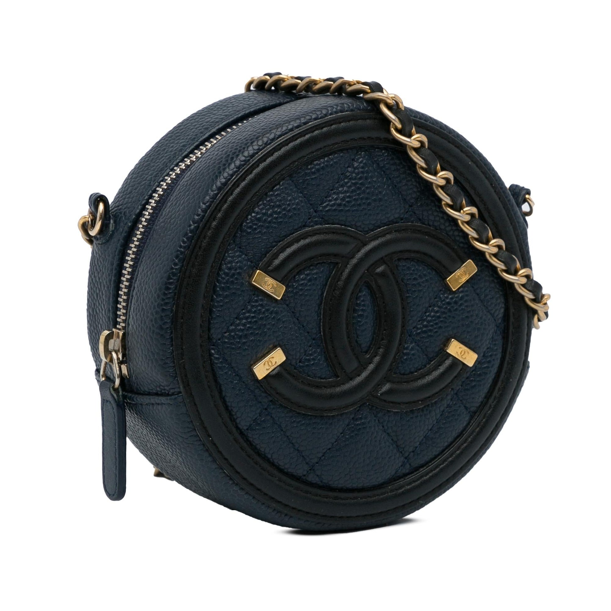 Chanel CC Filigree Caviar Round SHG-iNuYvT Crossbody Bag