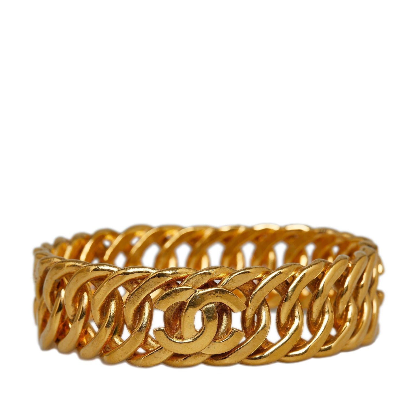 Chanel CC Gold-Tone Bangle (SHG-04KbRw)