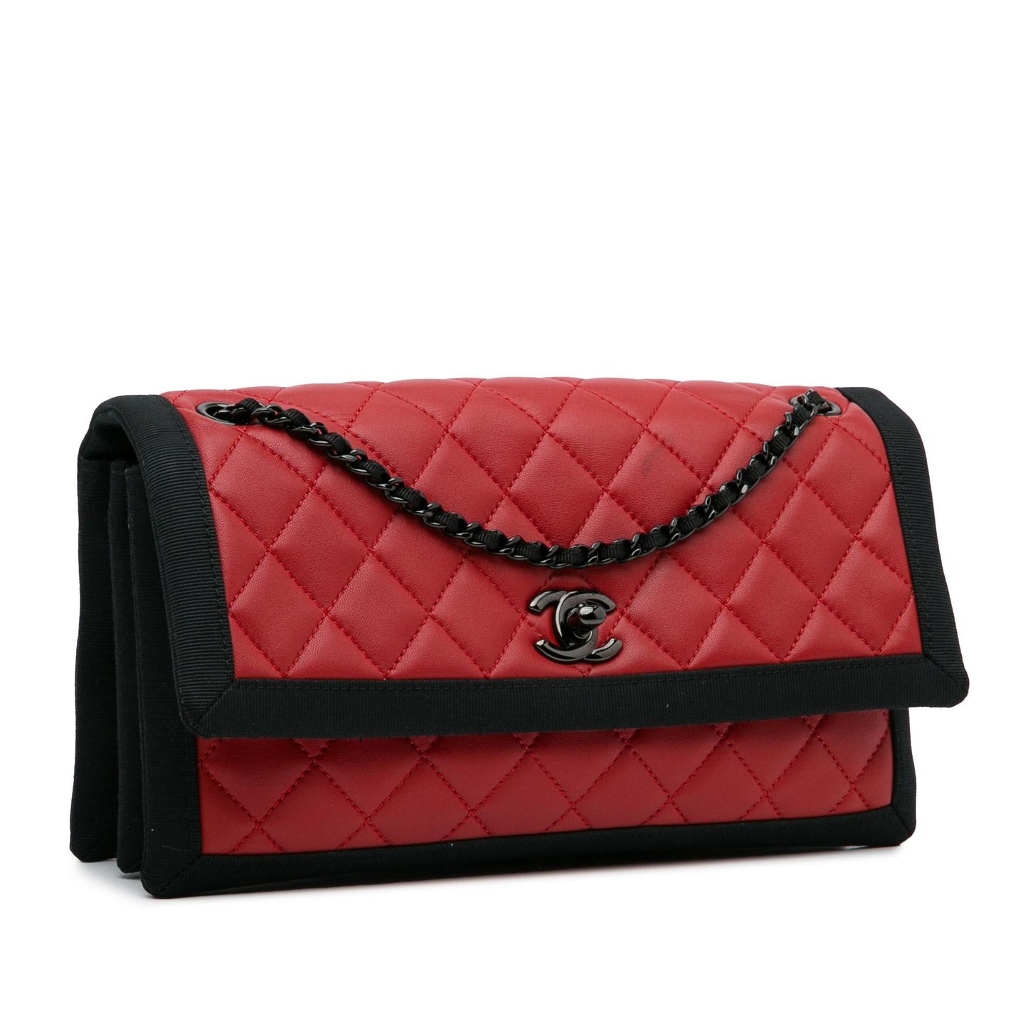 Chanel CC Grossgrain trim Lambskin Flap Shoulder Bag Bag 1