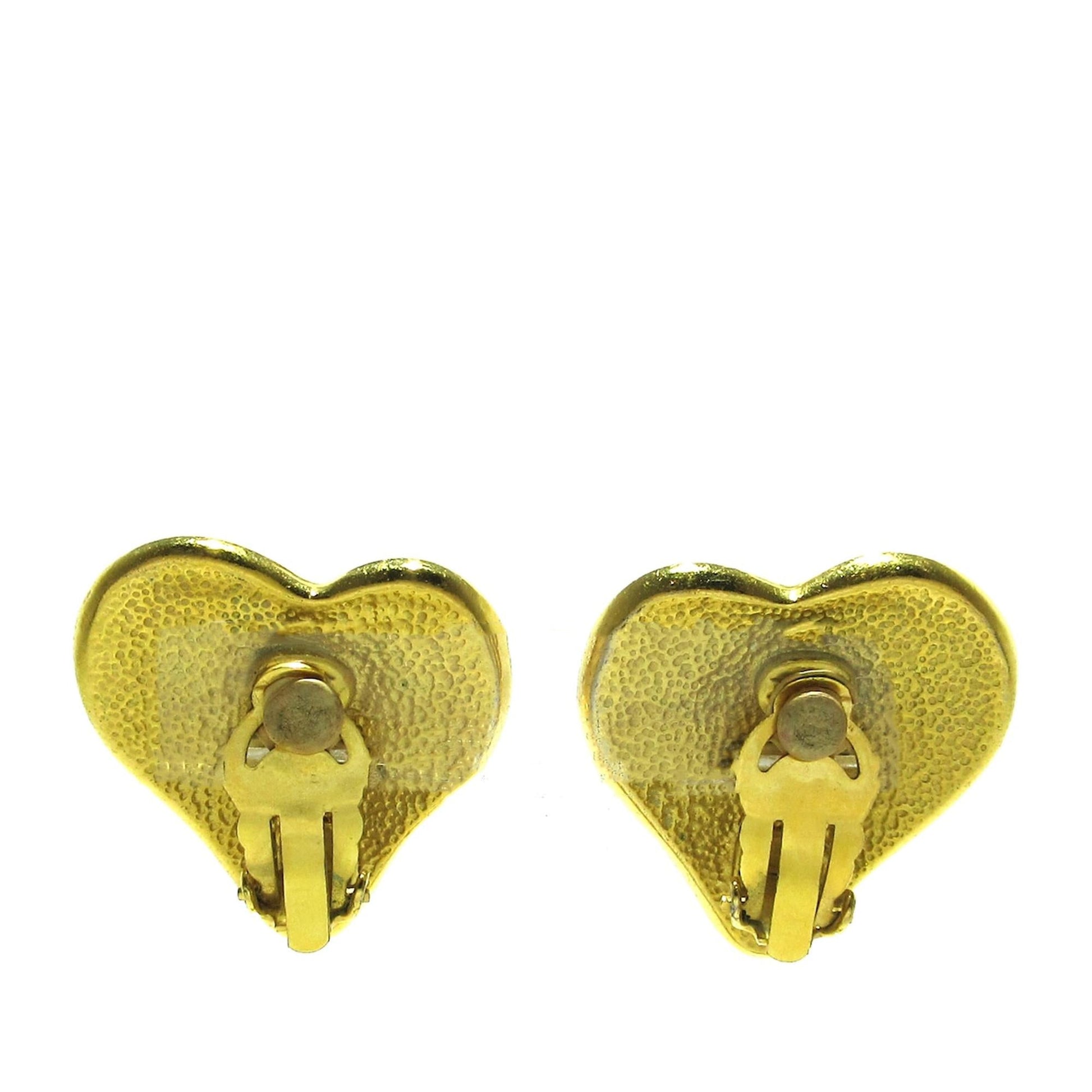Chanel Cc Heart Clip On Earrings (Shg-Zrqvwj)