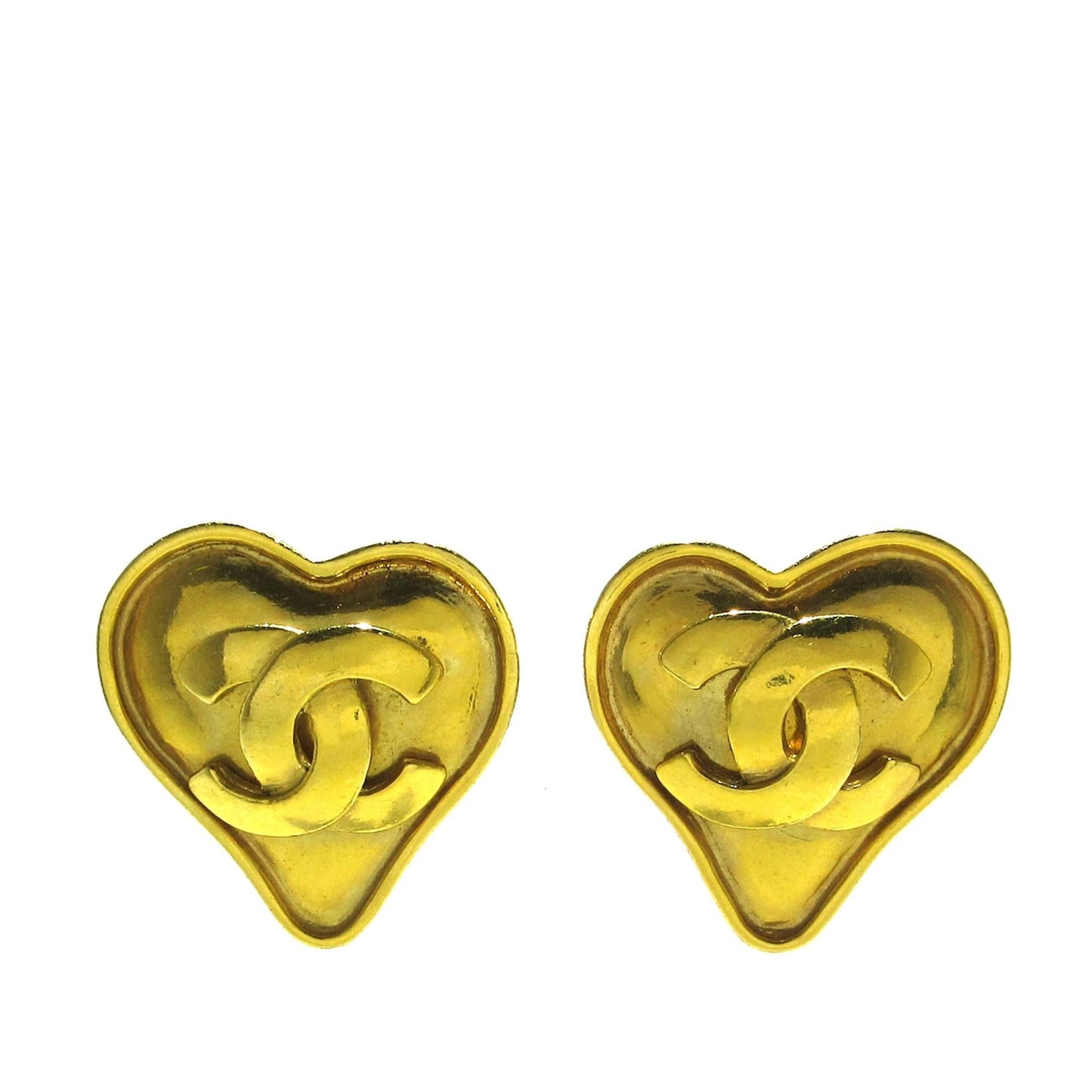 Chanel Cc Heart Clip On Earrings (Shg-Zrqvwj)