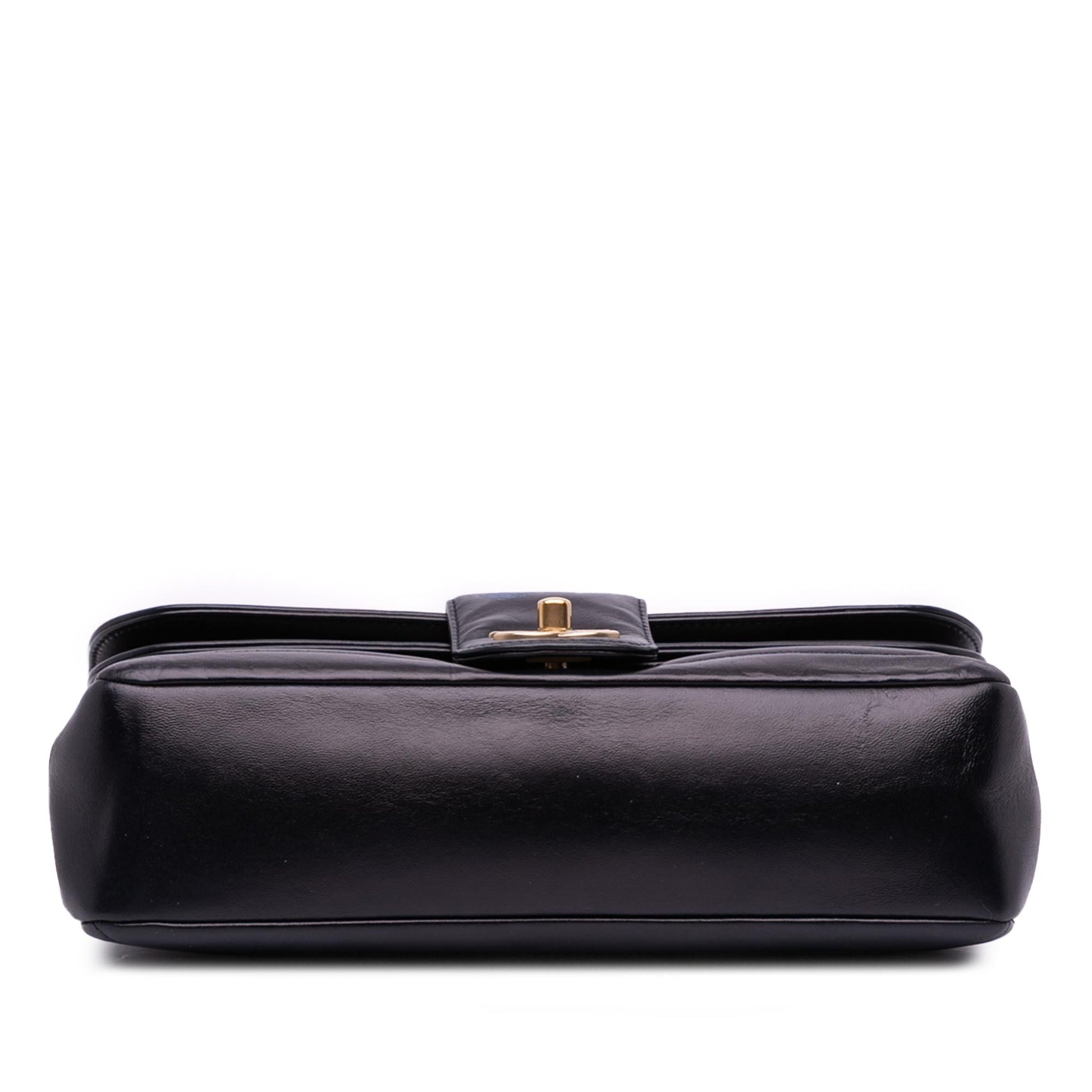 Chanel CC Horizontal Quilted Lambskin Double Flap Handbag