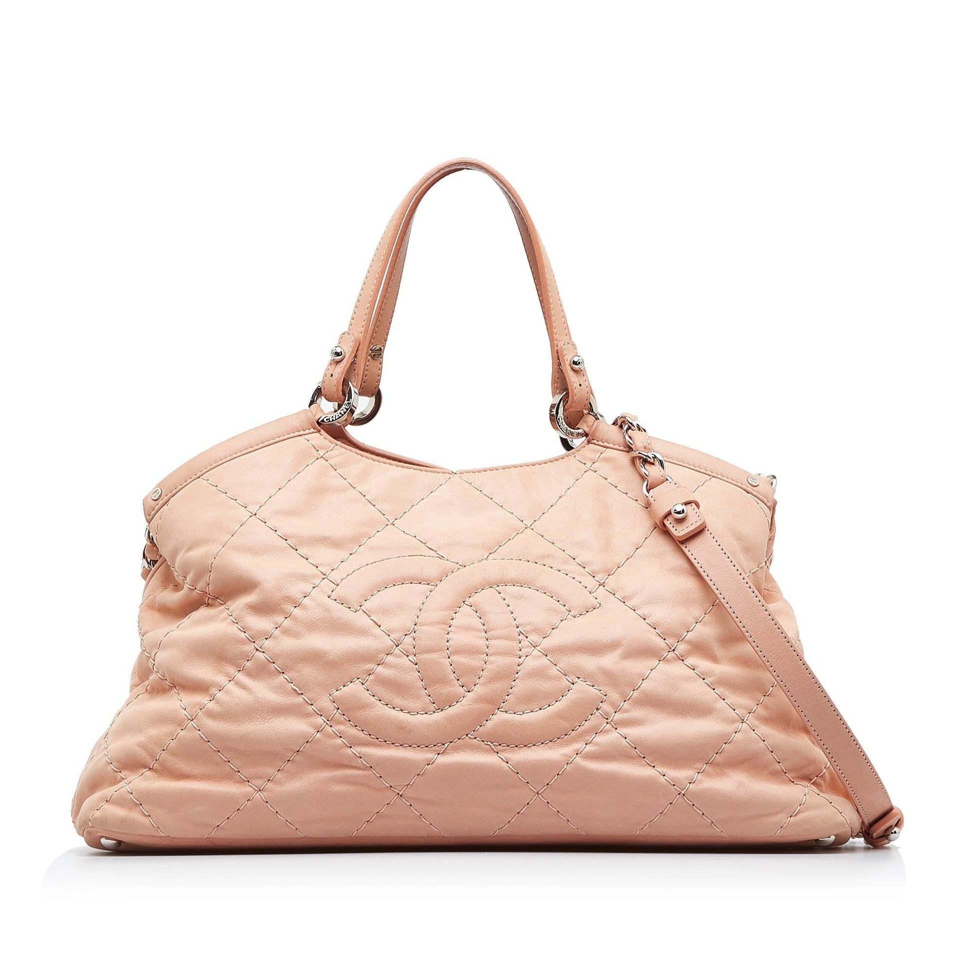 Chanel CC Iridescent Sea Hit Quilted Satchel Bag