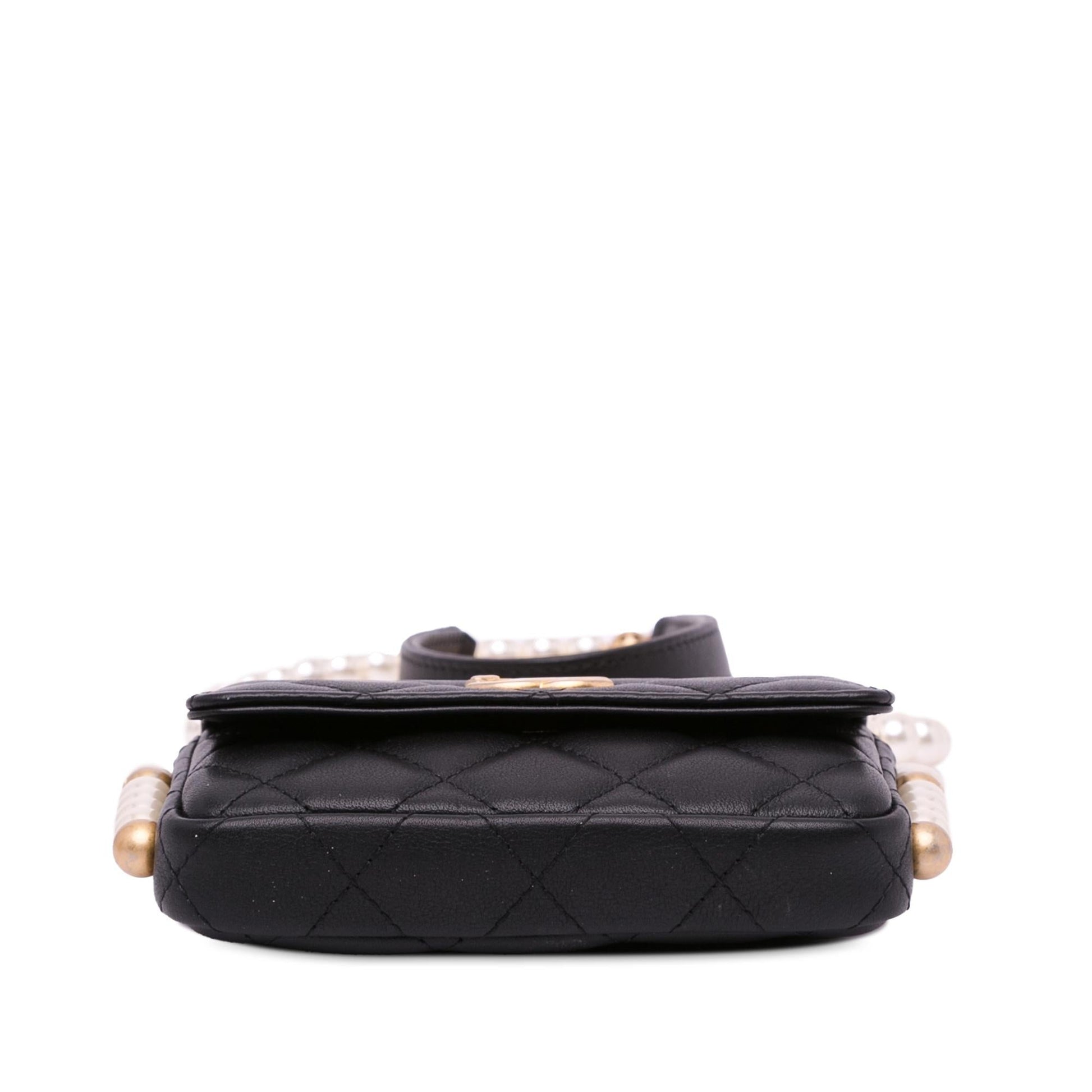 Chanel CC Lambskin About Pearls Card Holder Wallet Case