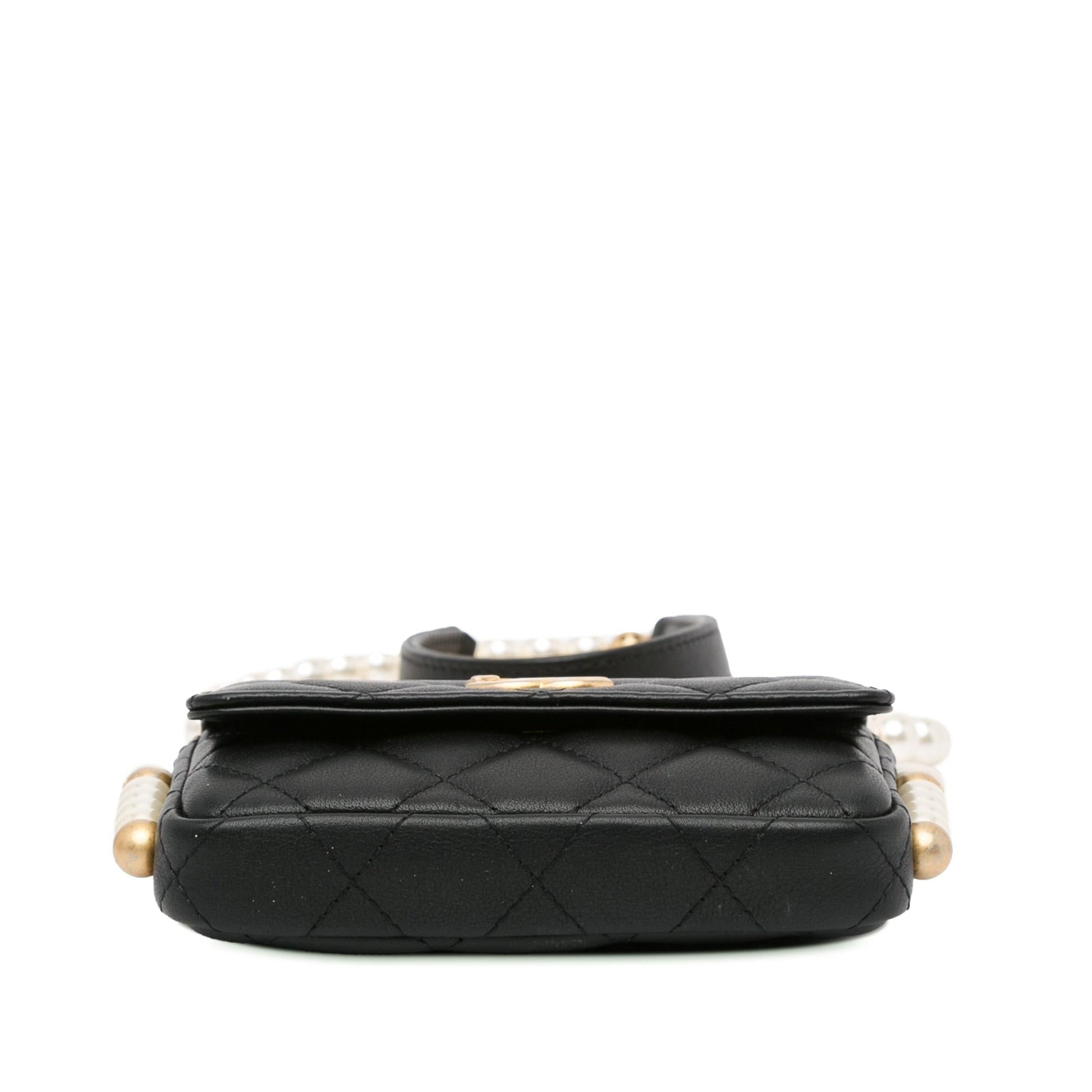 Chanel CC Lambskin About Pearls Card Holder Wallet Case