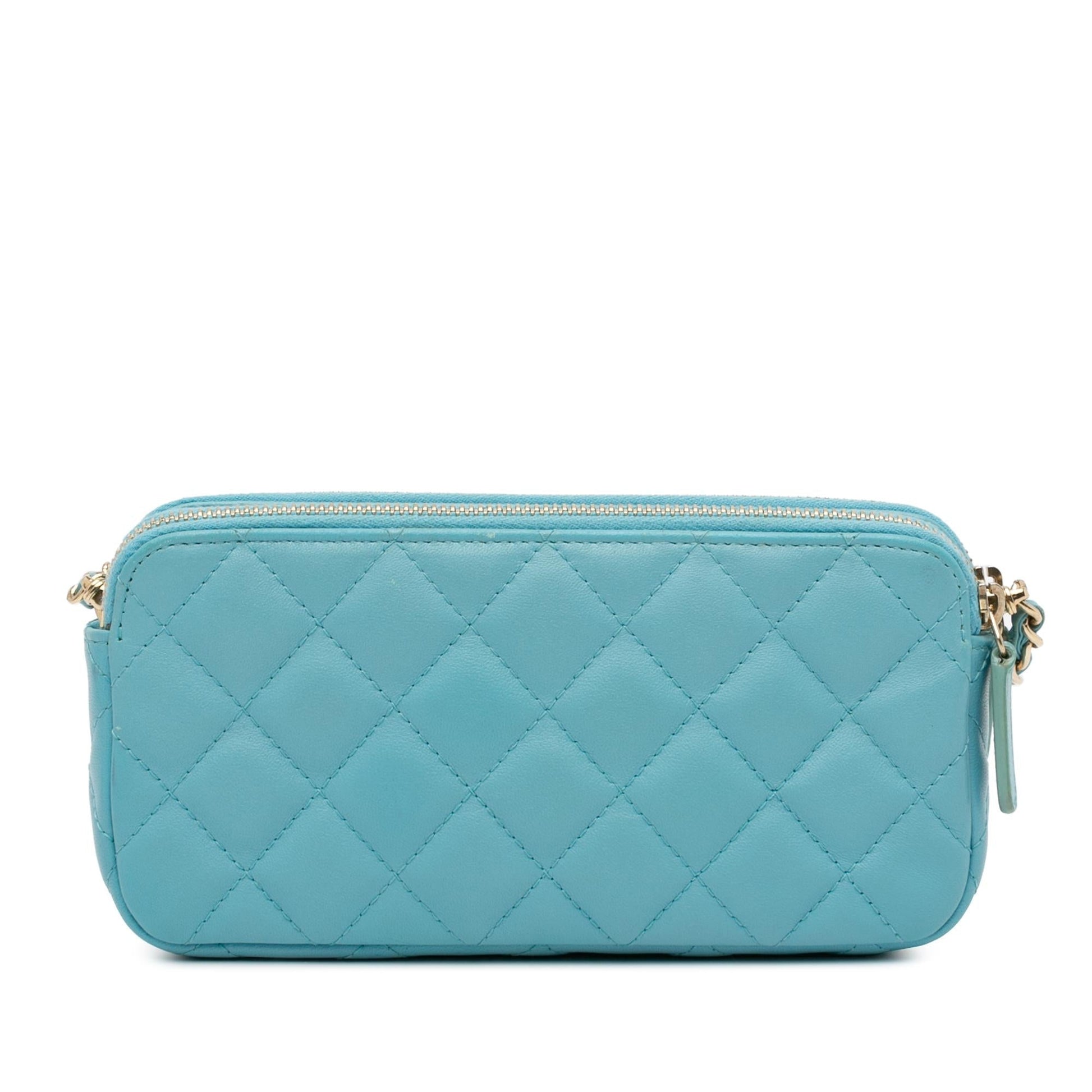 Chanel CC Lambskin Double Zip on SHG-UJP8RM Wallet Case