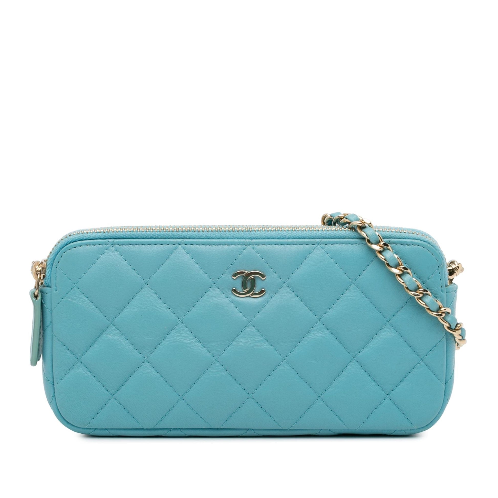 Chanel CC Lambskin Double Zip on SHG-UJP8RM Wallet Case