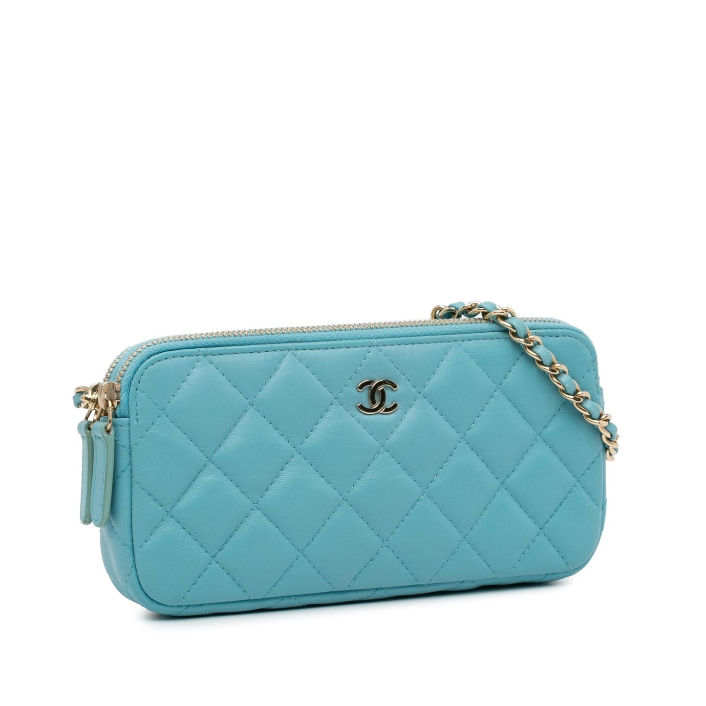 Chanel CC Lambskin Double Zip on SHG-UJP8RM Wallet Case