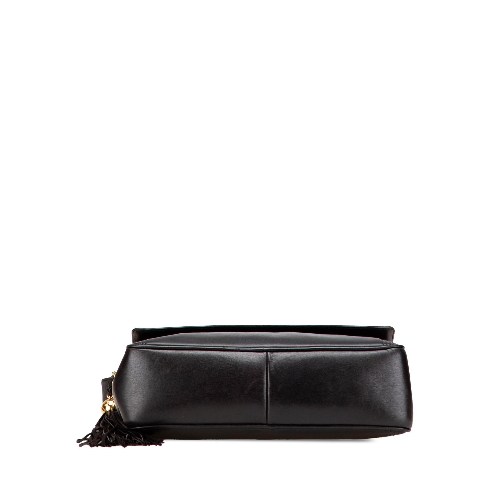 Chanel CC Lambskin Flap Tassel Crossbody Bag