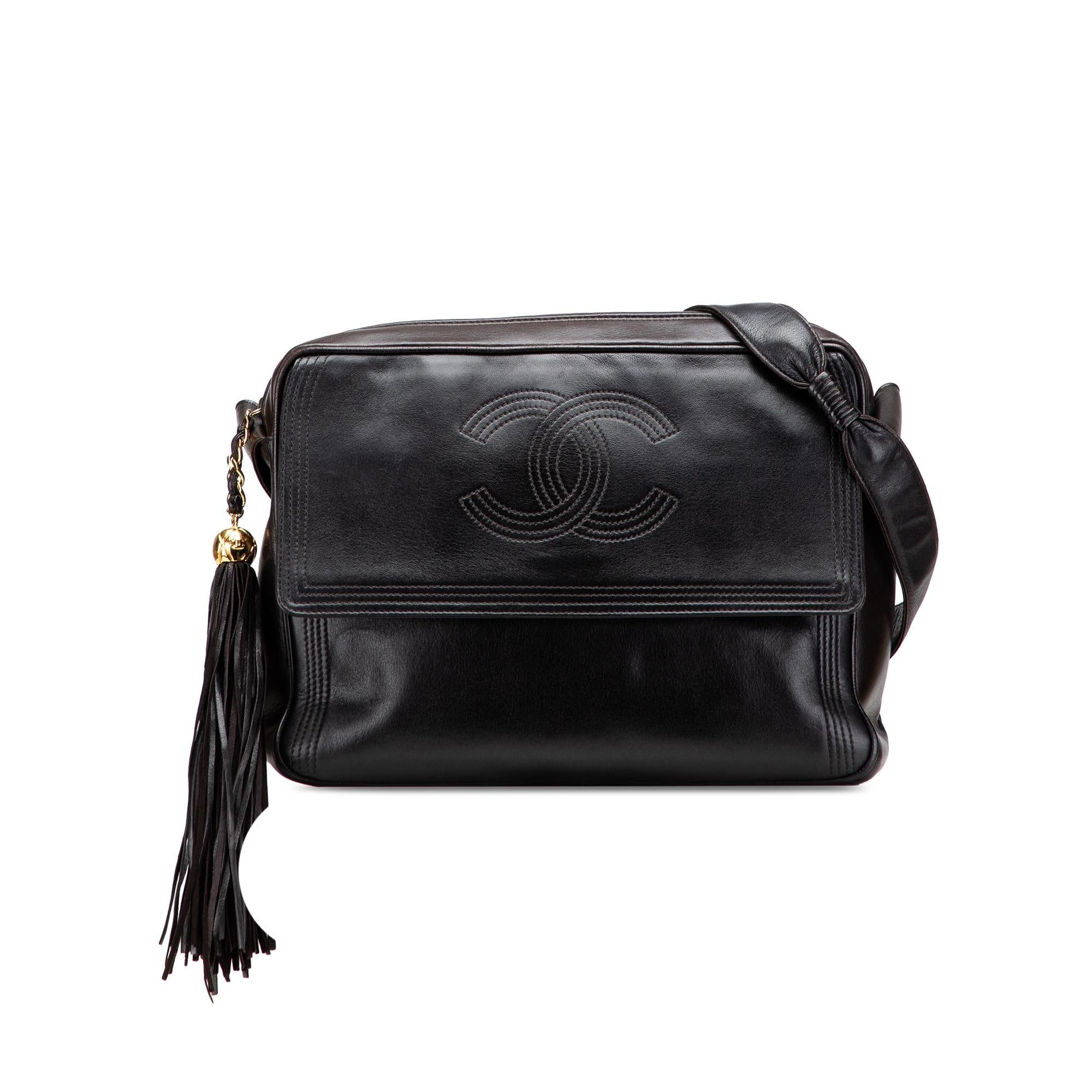 Chanel CC Lambskin Flap Tassel Crossbody Bag