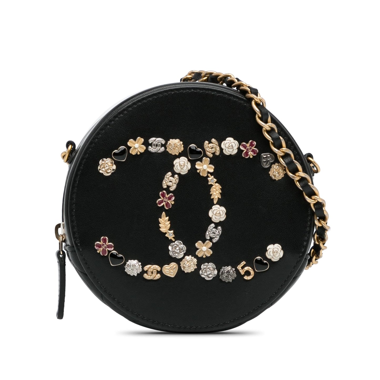 Chanel CC Lambskin Lucky Charms Round SHG-MZAbpr Key Chain