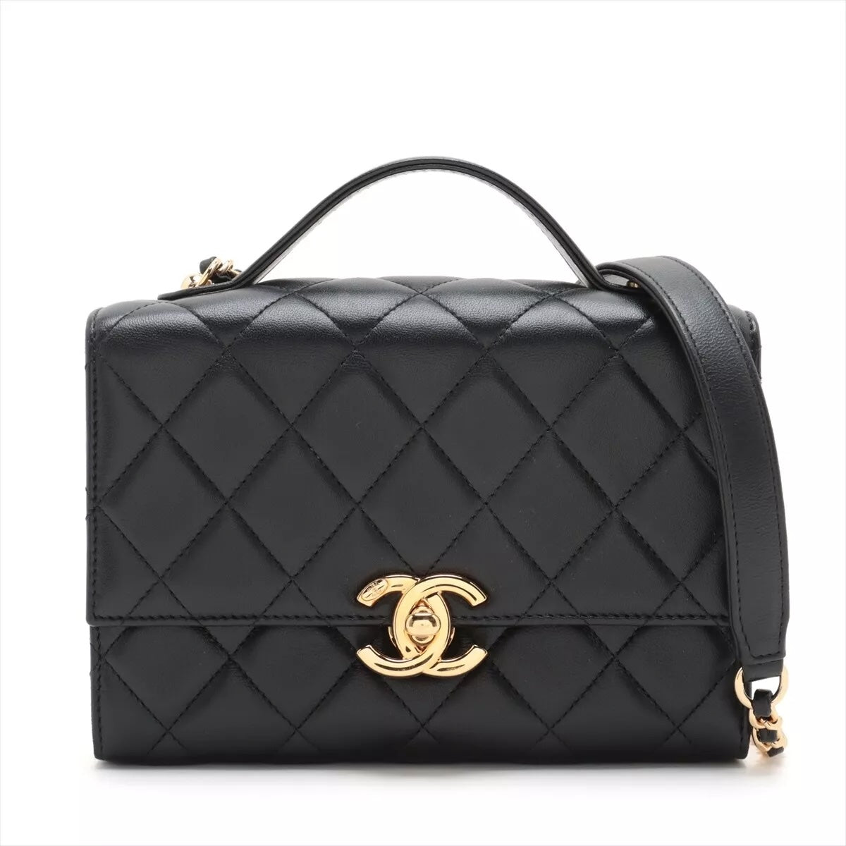 Chanel CC Lambskin Quilted Golden Plate Mini Flap Women Shoes