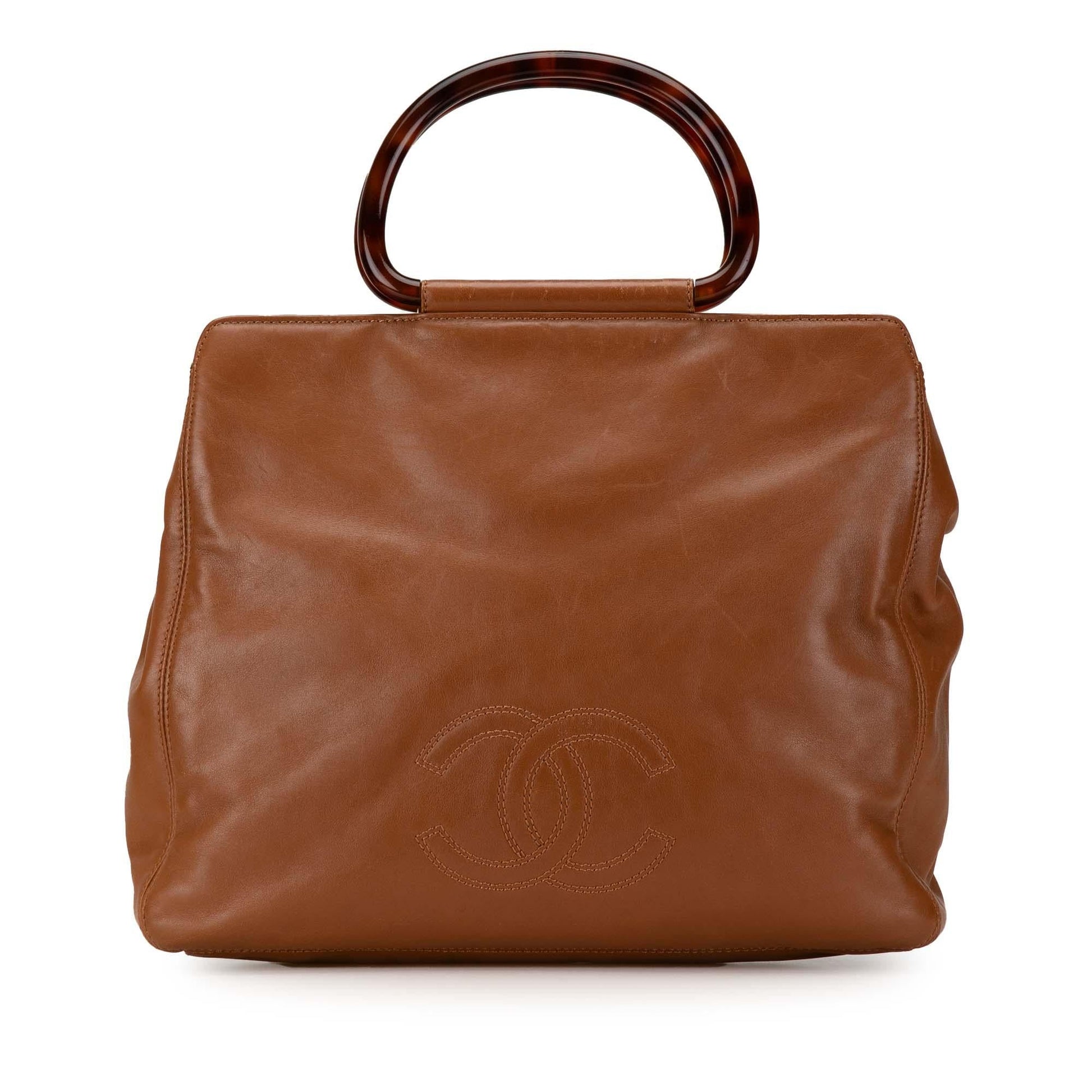 Chanel CC Lambskin Tortoise Handle SHG-lVGu6s Tote Bag