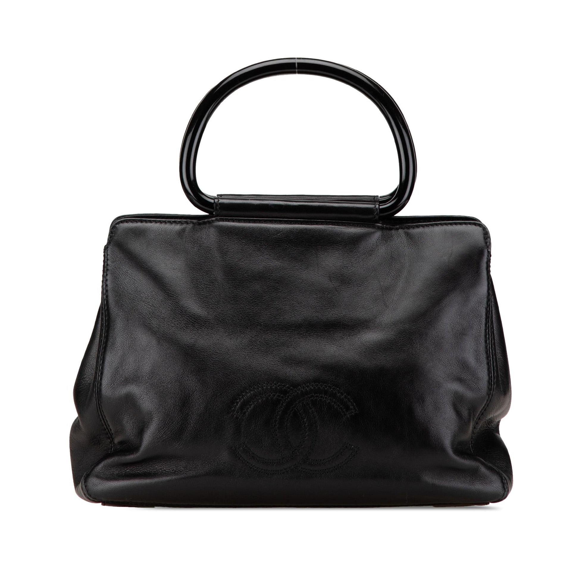 Chanel CC Lambskin Tortoise Handle Tote Bag