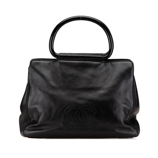 Chanel CC Lambskin Tortoise Handle Tote Bag