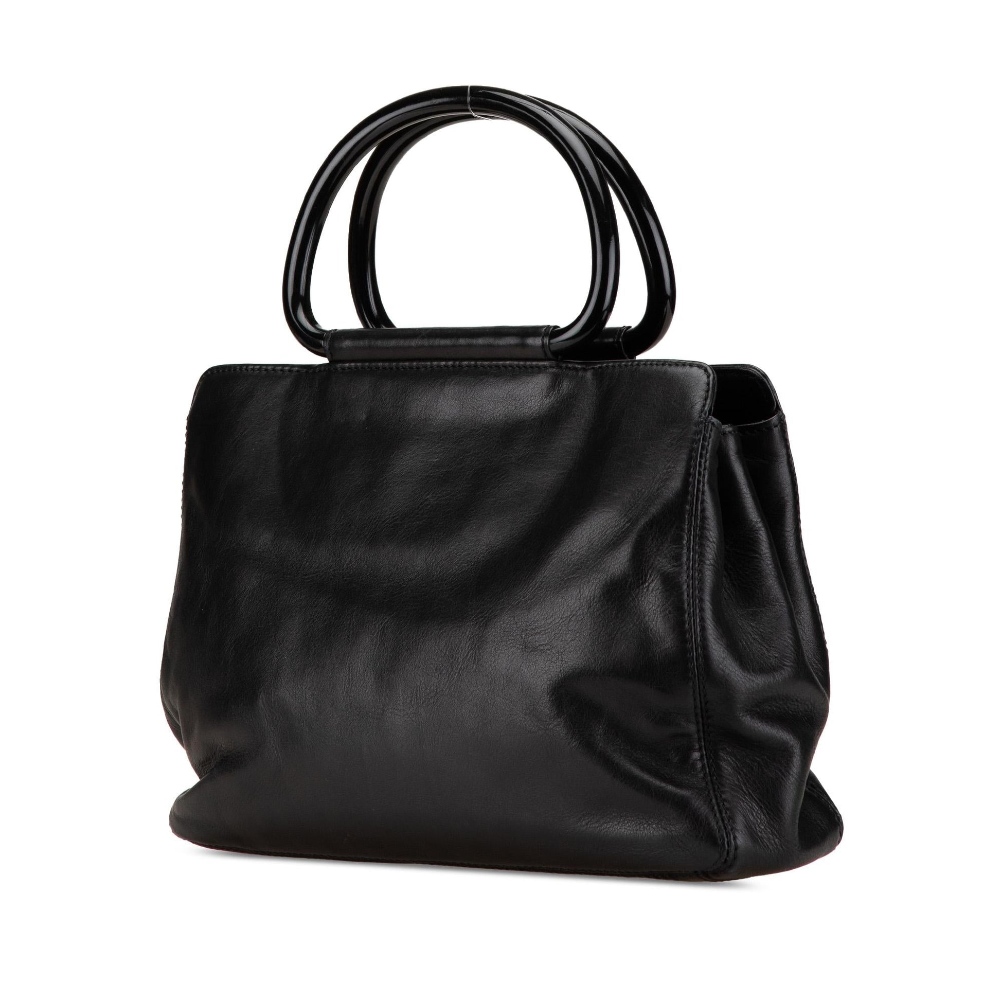 Chanel CC Lambskin Tortoise Handle Tote Bag