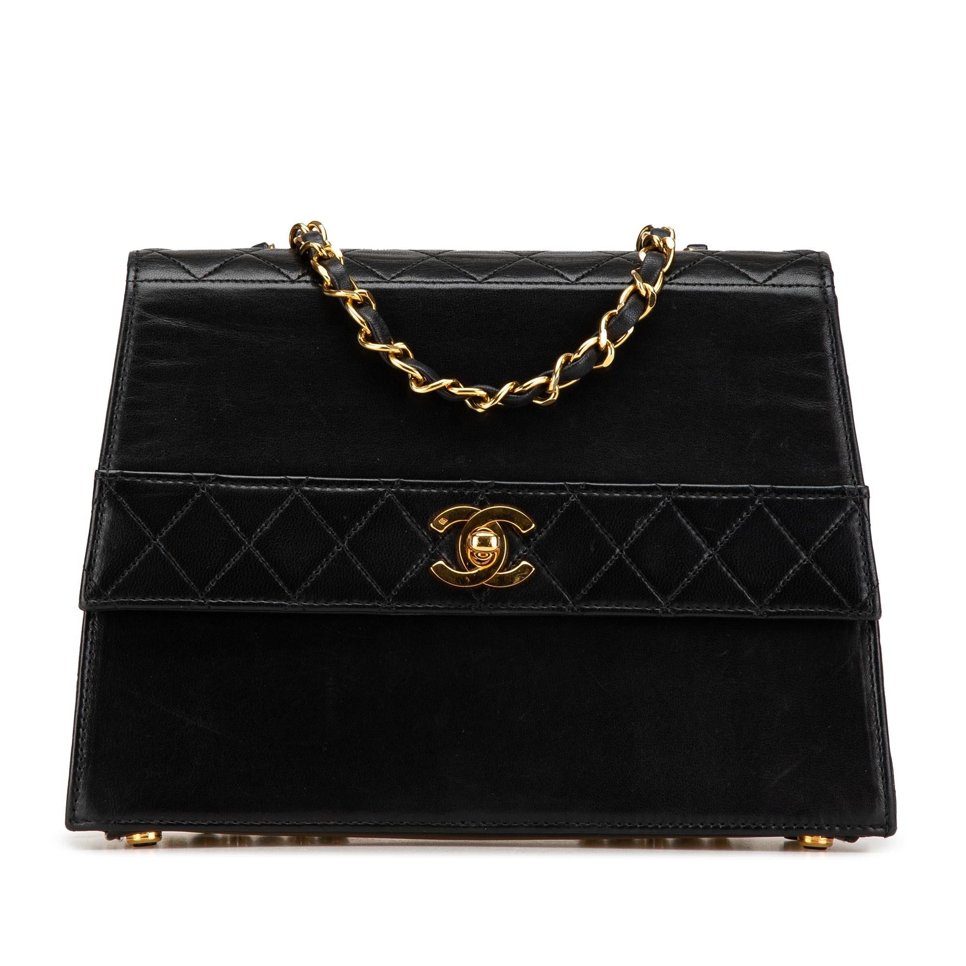 Chanel CC Lambskin Trapezoid Flap Handbag