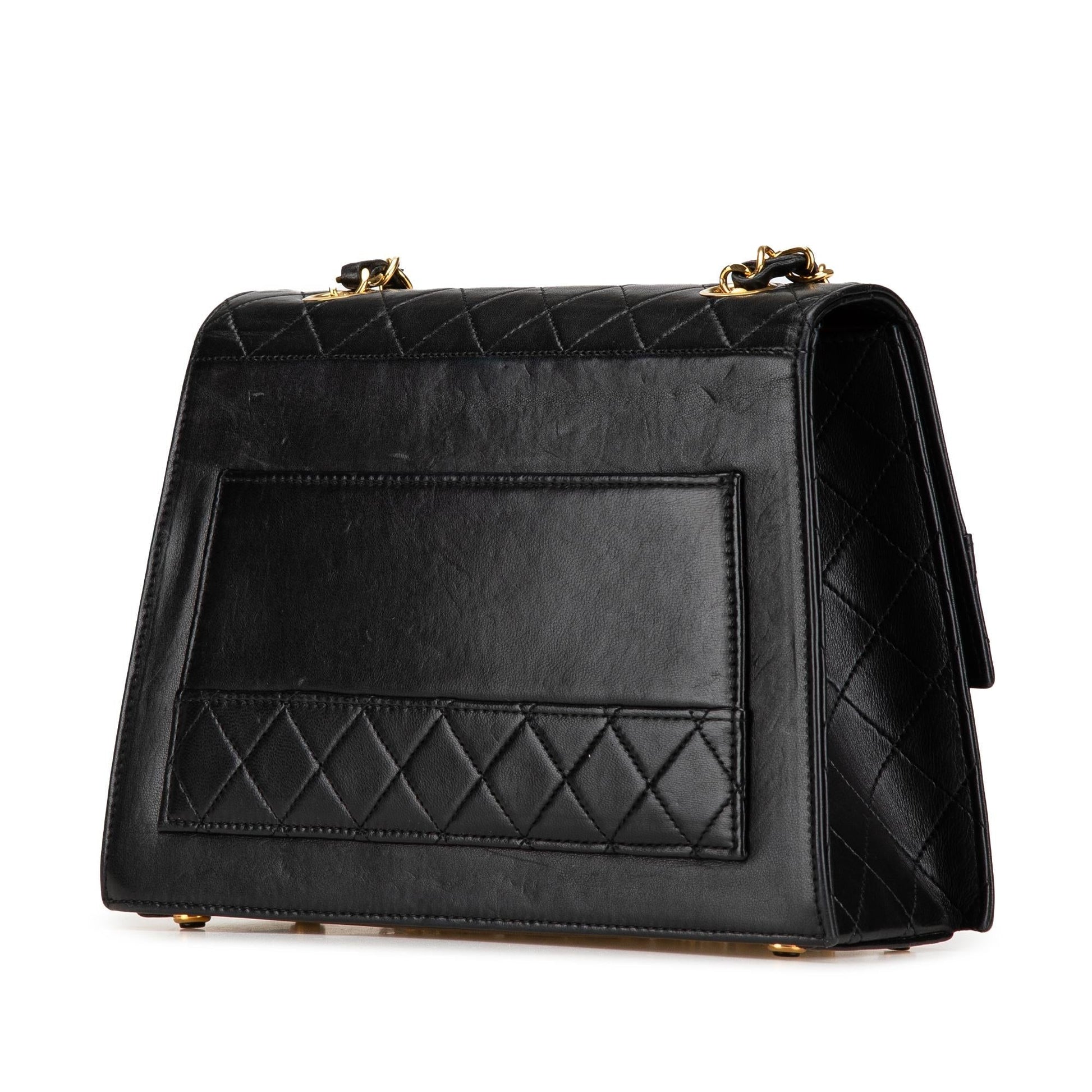 Chanel CC Lambskin Trapezoid Flap Handbag