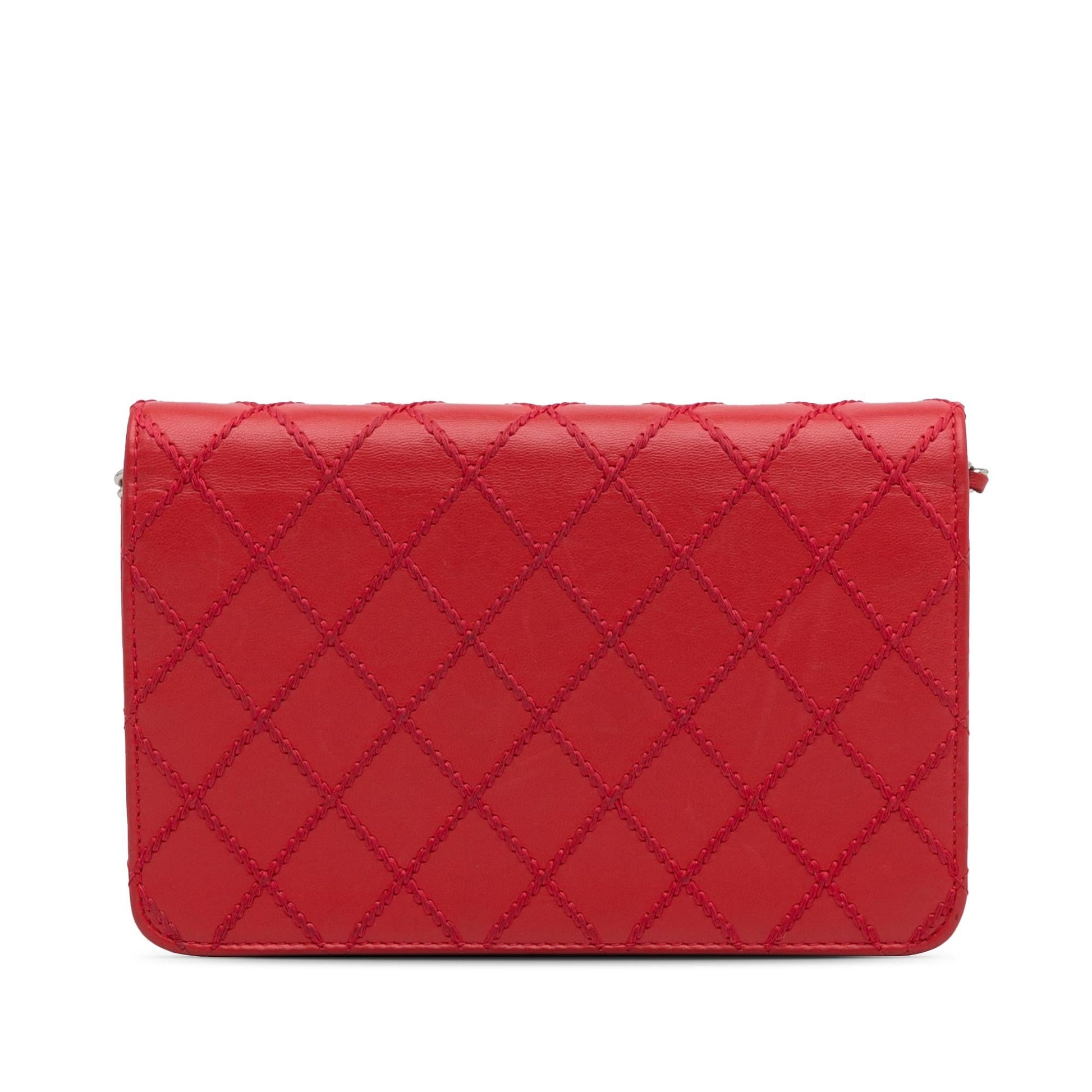 Chanel CC Lambskin Wild Stitch on SHG-GQnVtv Wallet Case