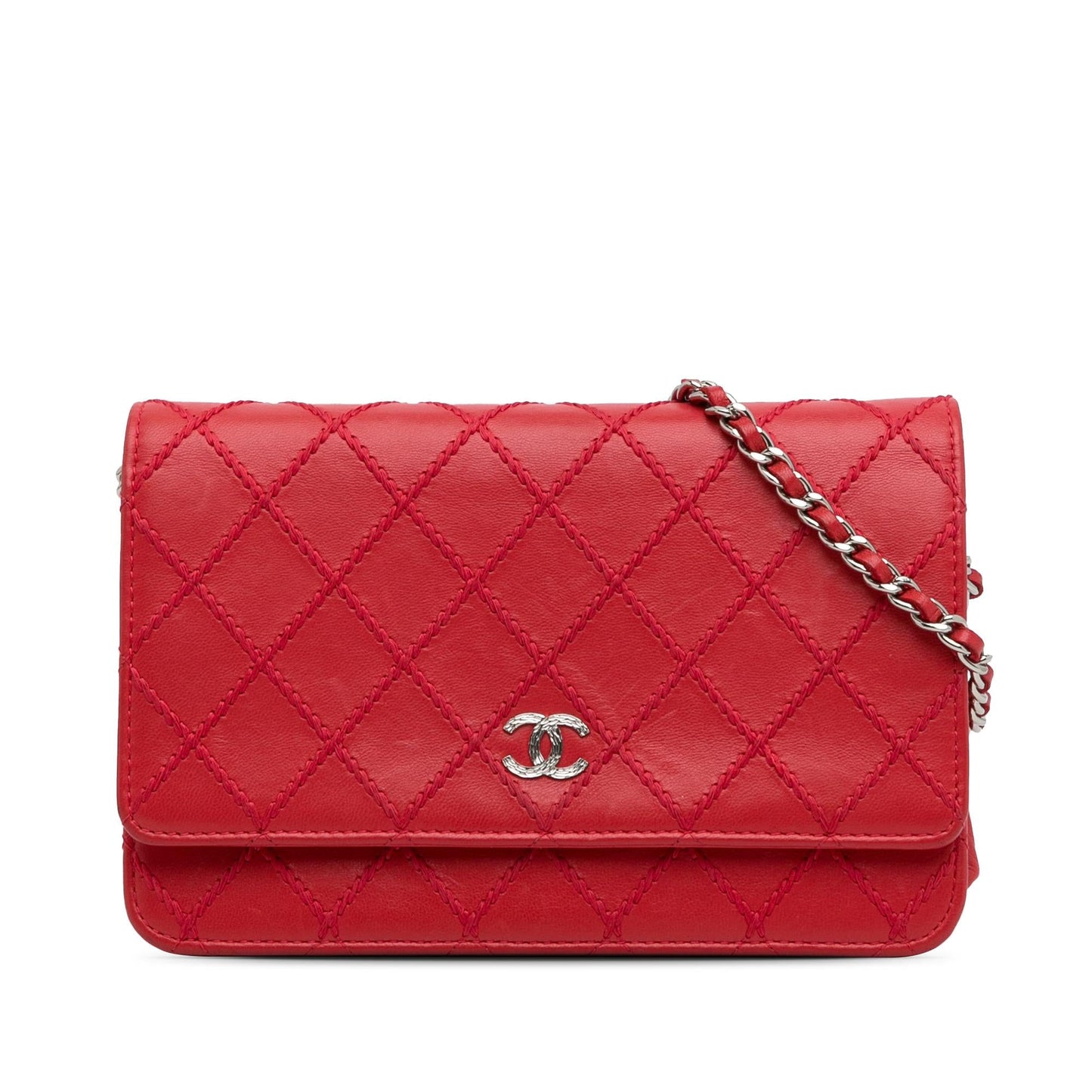 Chanel CC Lambskin Wild Stitch on SHG-GQnVtv Wallet Case
