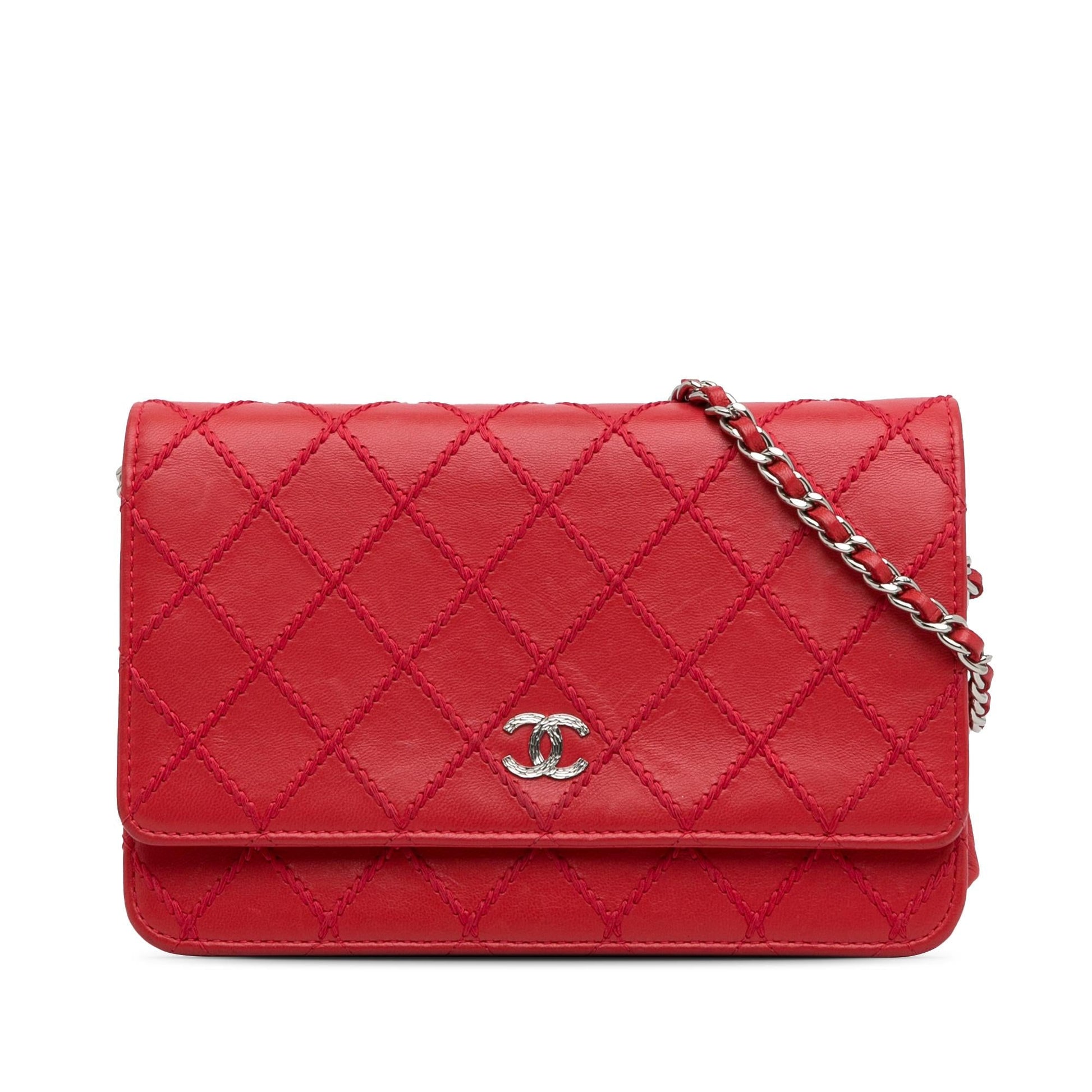 Chanel CC Lambskin Wild Stitch on SHG-GQnVtv Wallet Case