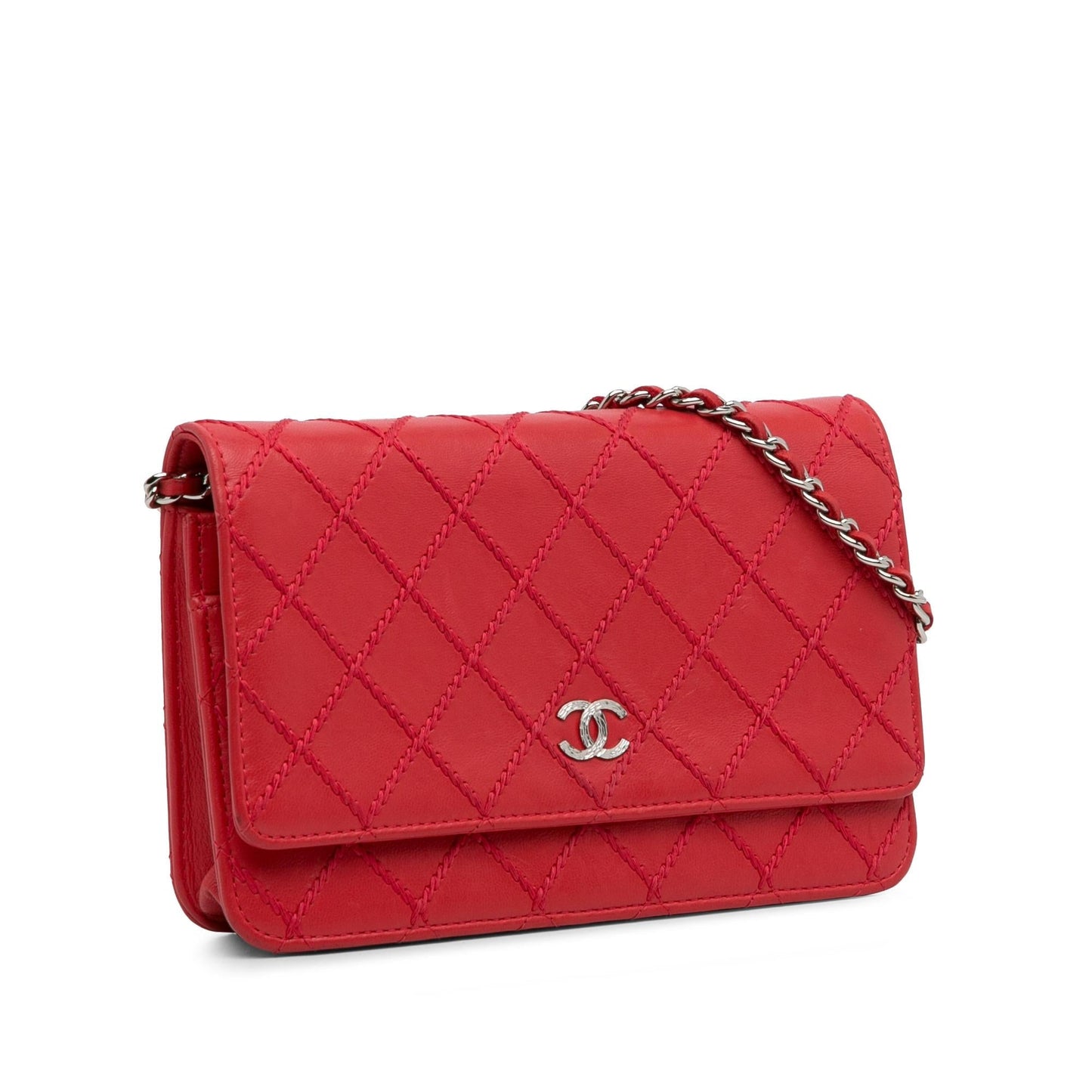 Chanel CC Lambskin Wild Stitch on SHG-GQnVtv Wallet Case