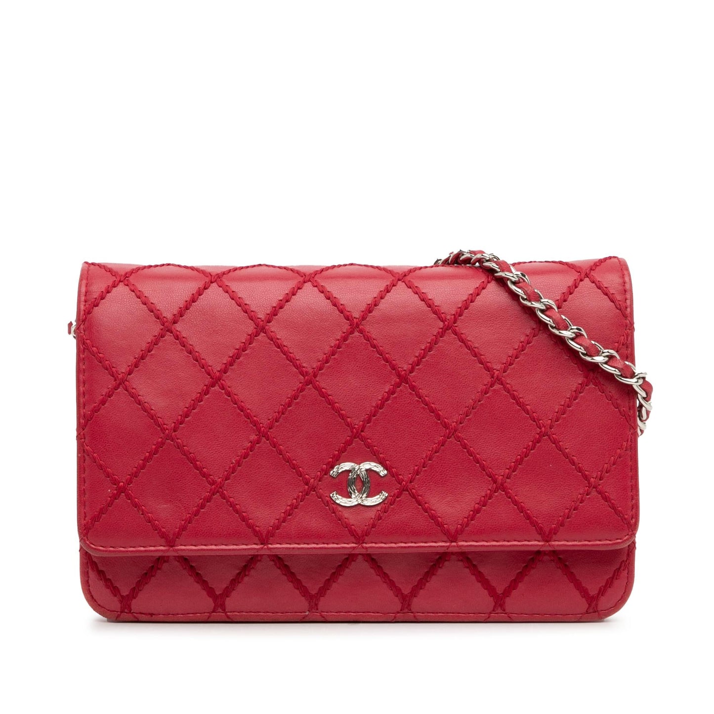 Chanel CC Lambskin Wild Stitch on SHG-XCKcTY Wallet Case