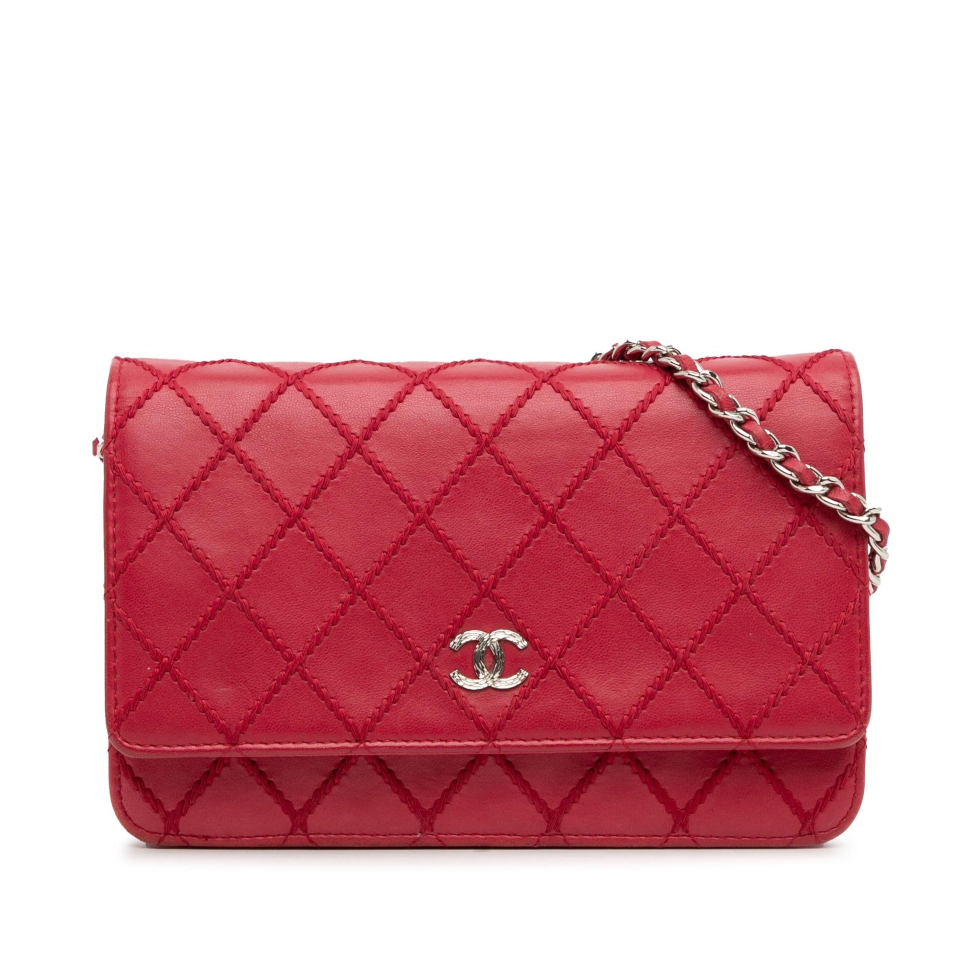 Chanel CC Lambskin Wild Stitch on SHG-XCKcTY Wallet Case