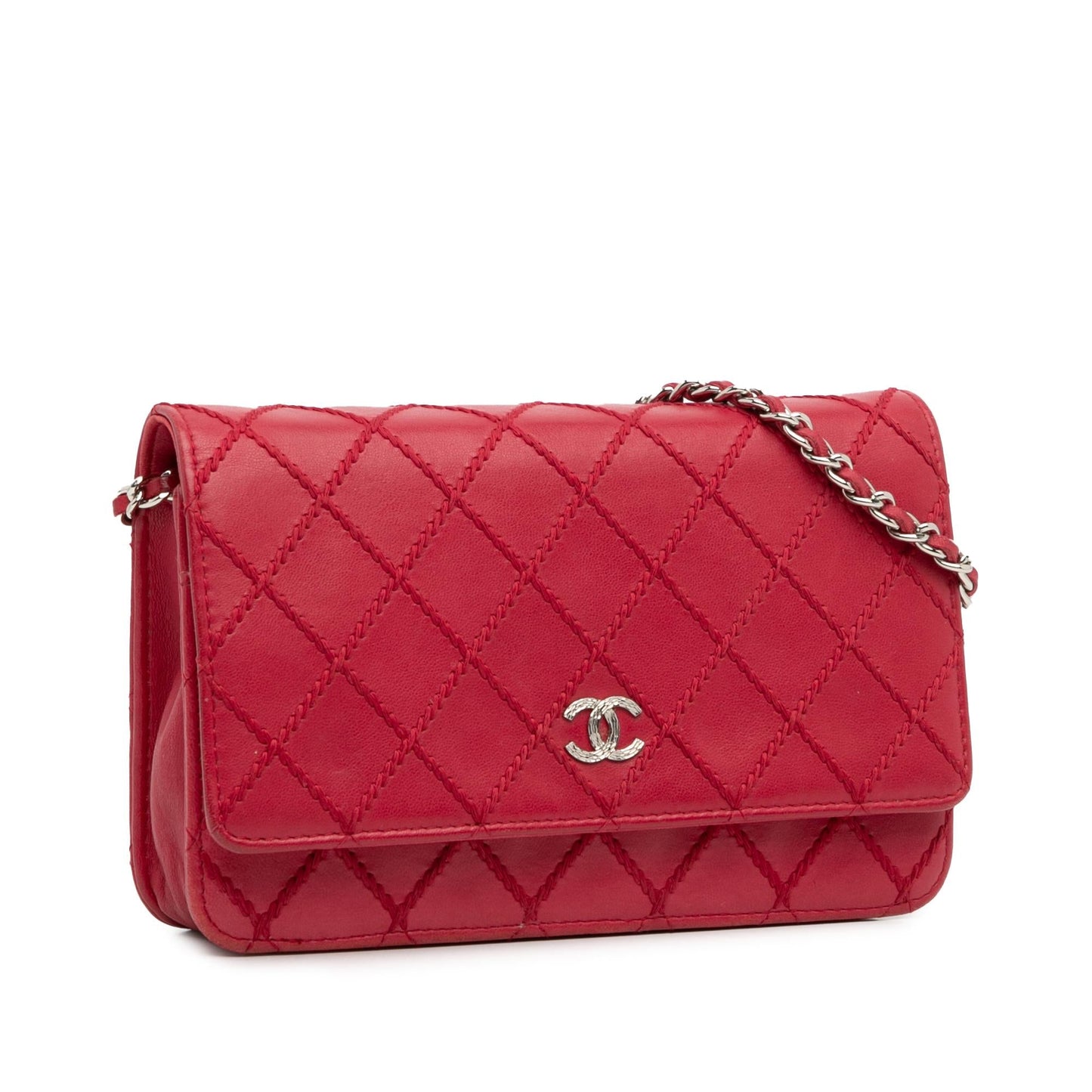 Chanel CC Lambskin Wild Stitch on SHG-XCKcTY Wallet Case