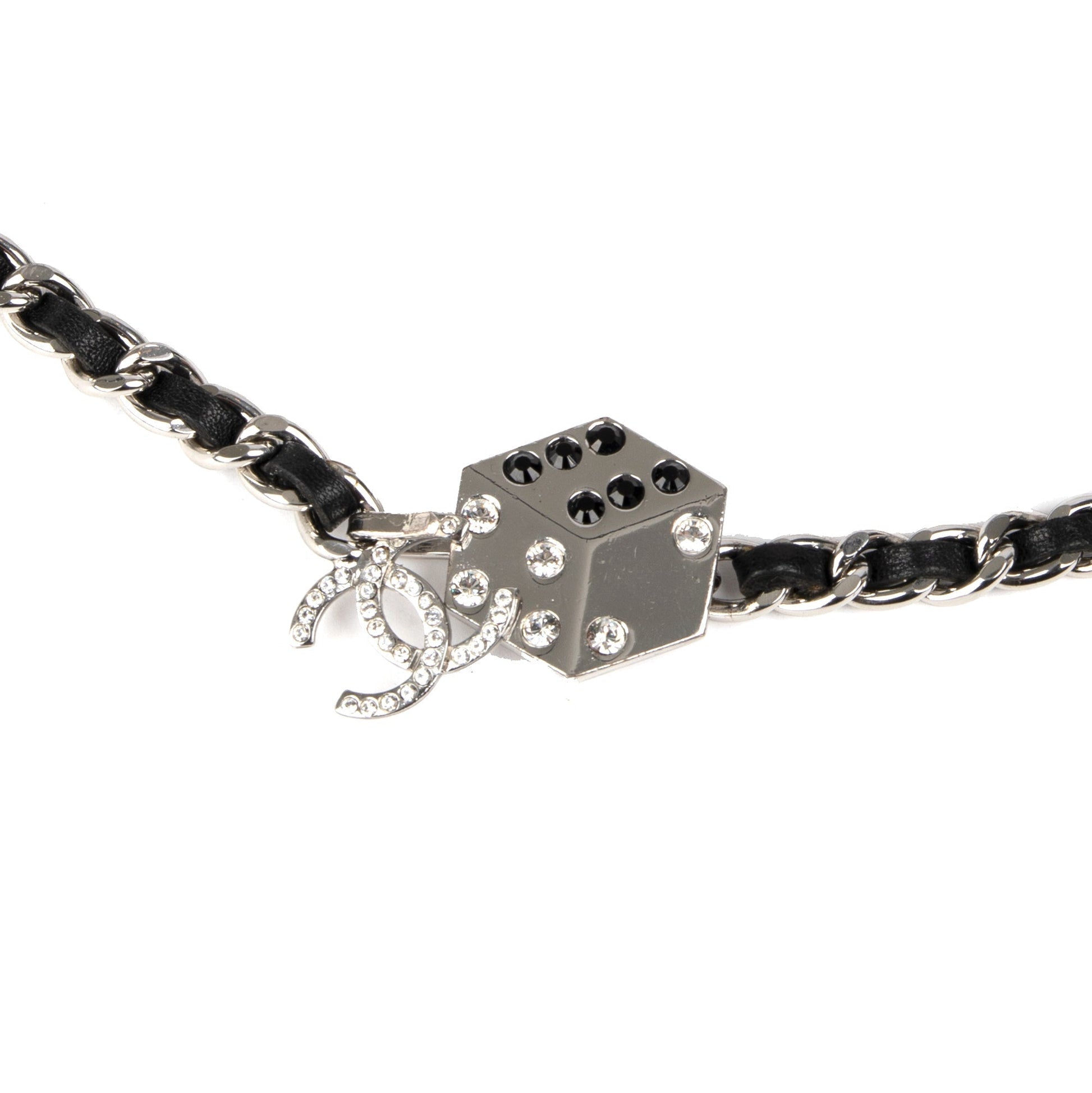 Chanel CC Logo Dice -Link & Leather Belt
